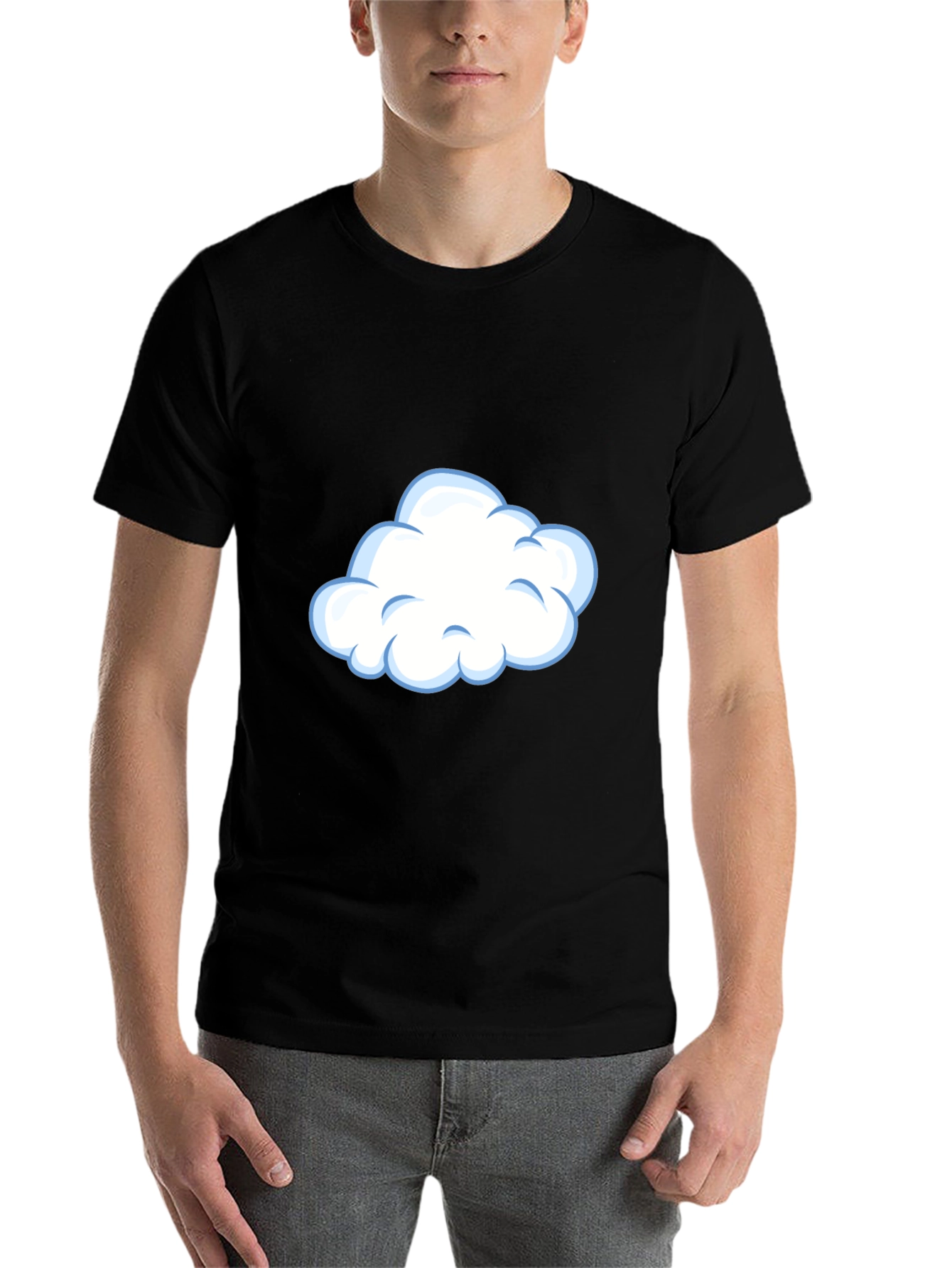 Black Cloud Graphic Tee - Casual Black T-Shirt view 7