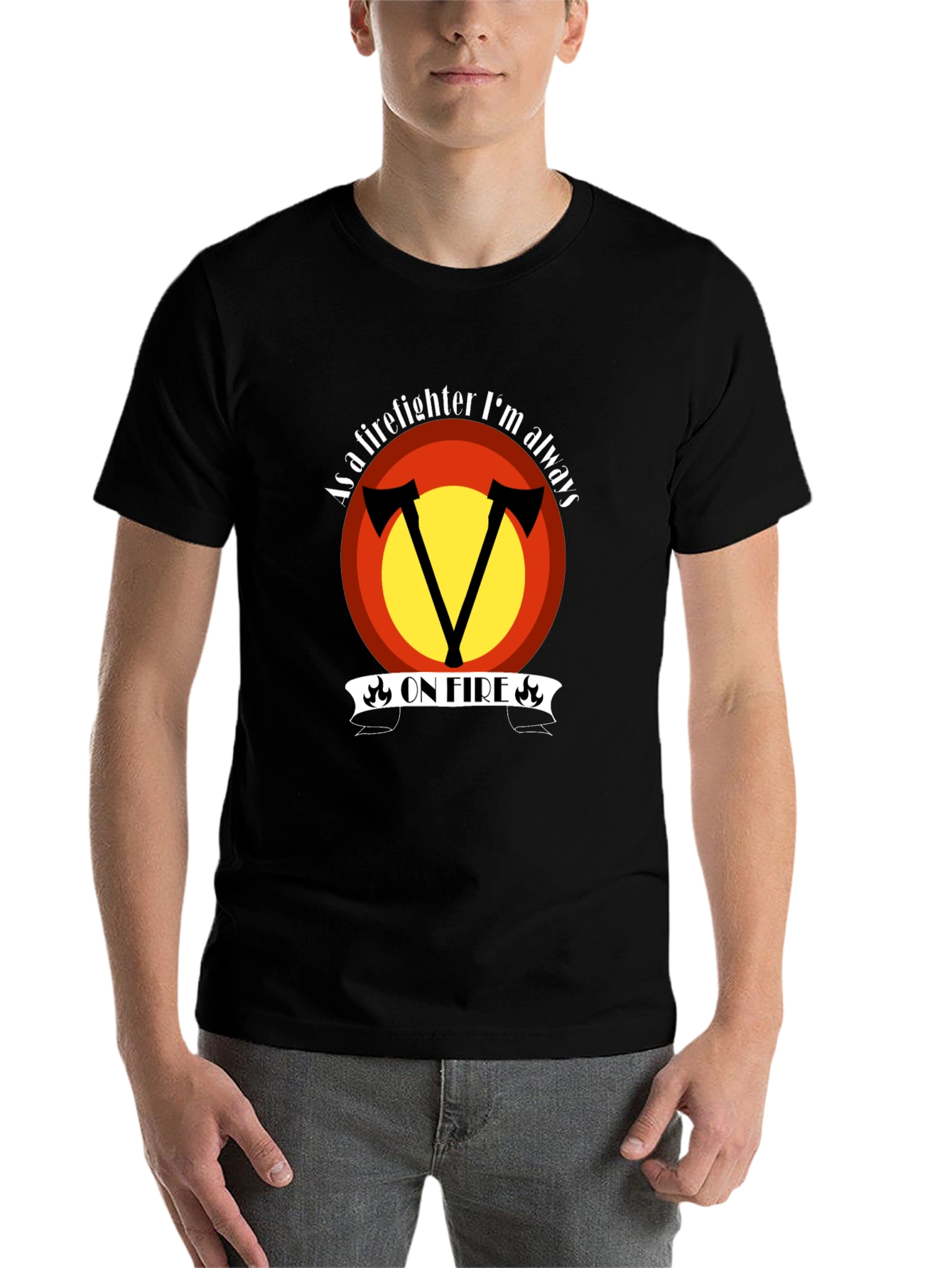 Firefighter On Fire Graphic Tee - 7
