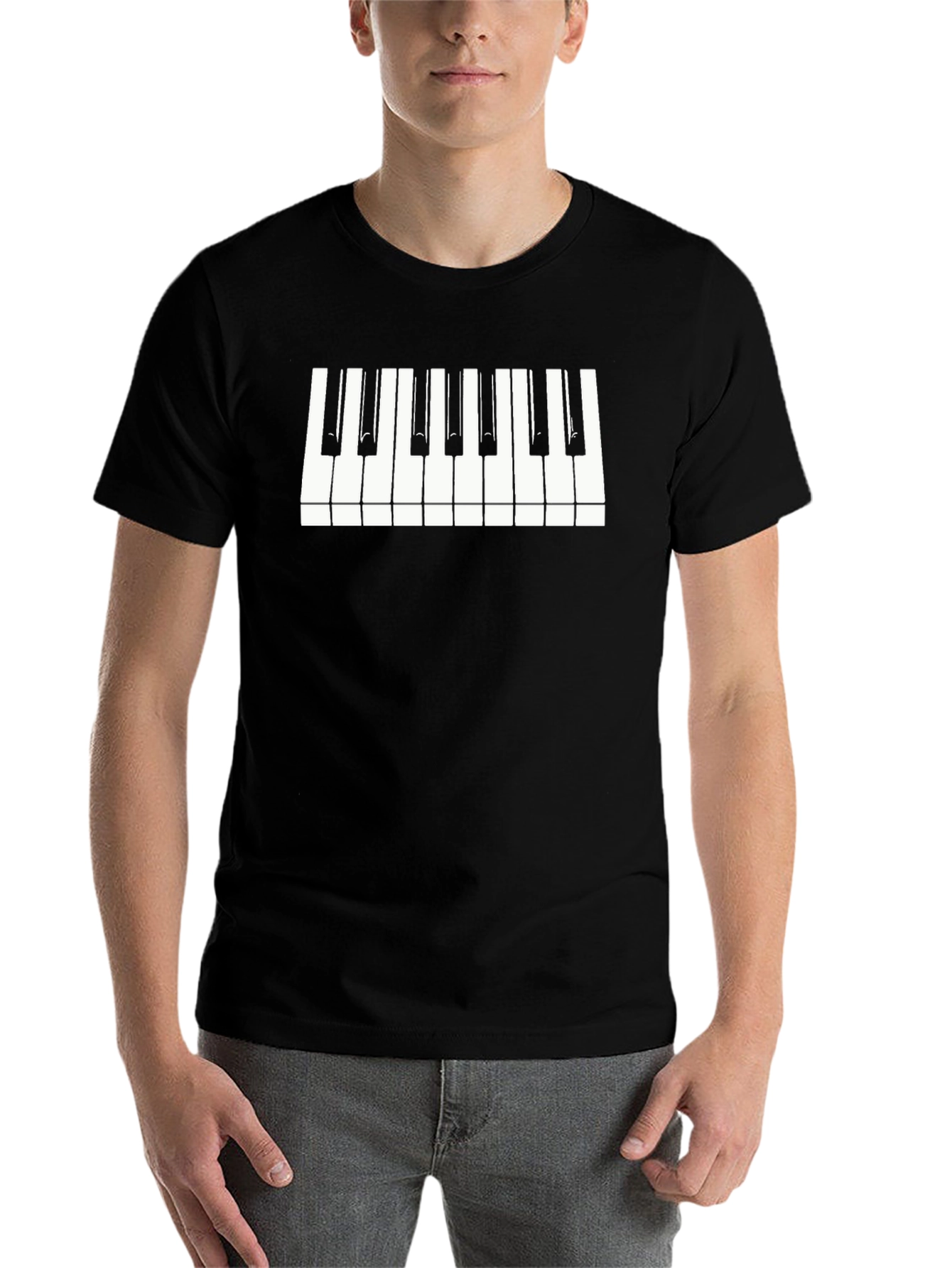 Black Piano Keys Graphic T-Shirt - Musician Tee view 7