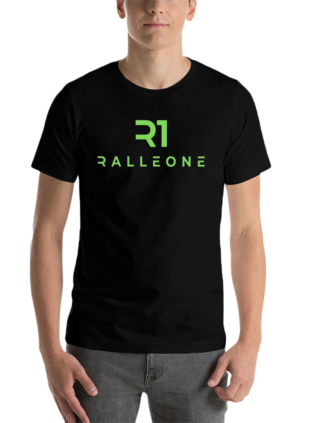 Black Ralleone Graphic Tee - Black Cotton Blend Casual T-Shirt view 7