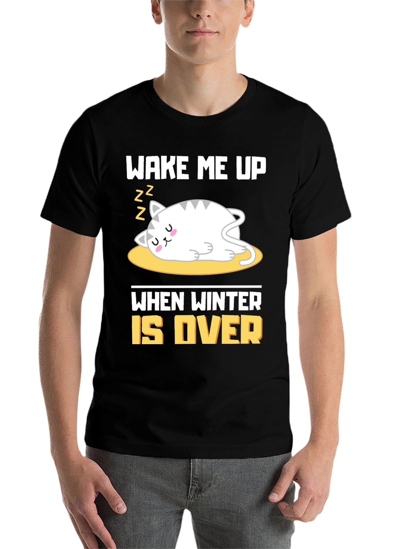 Black Wake Me Up When Winter Is Over T-Shirt view 7