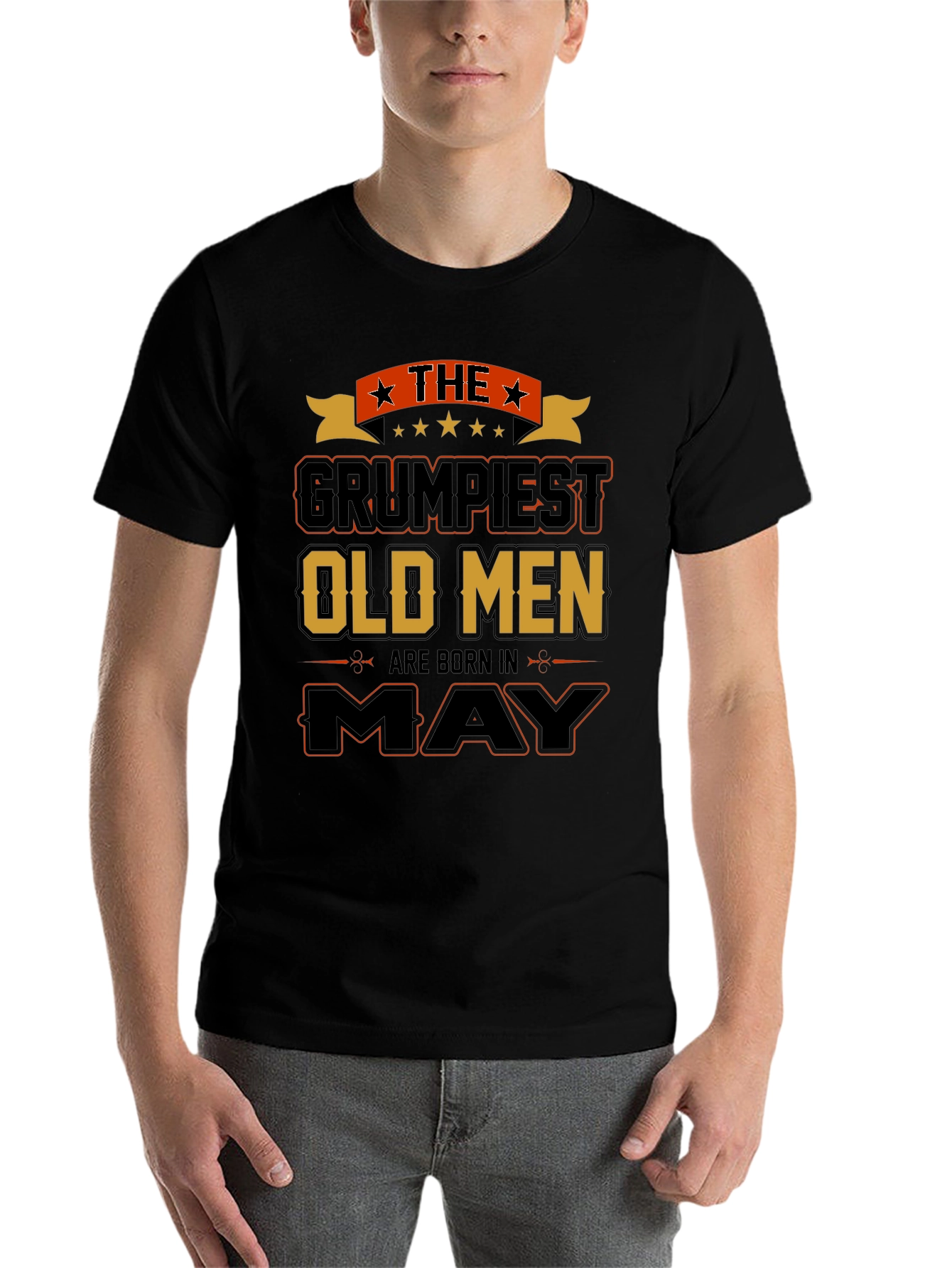 Black Grumpiest Old Men Born In May T-Shirt view 7