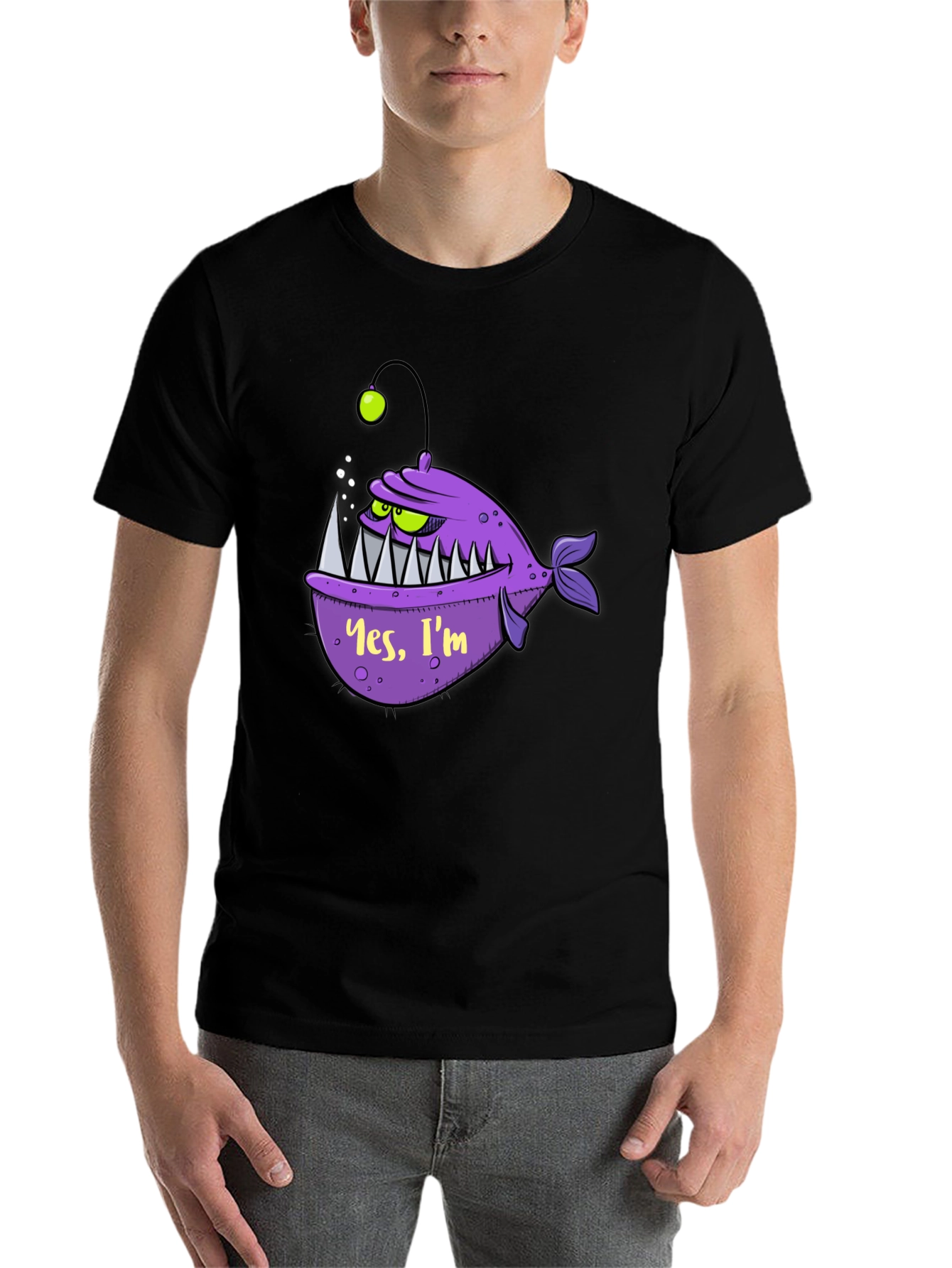 Black Angler Fish Graphic Tee - Yes, I'm Scary! view 7