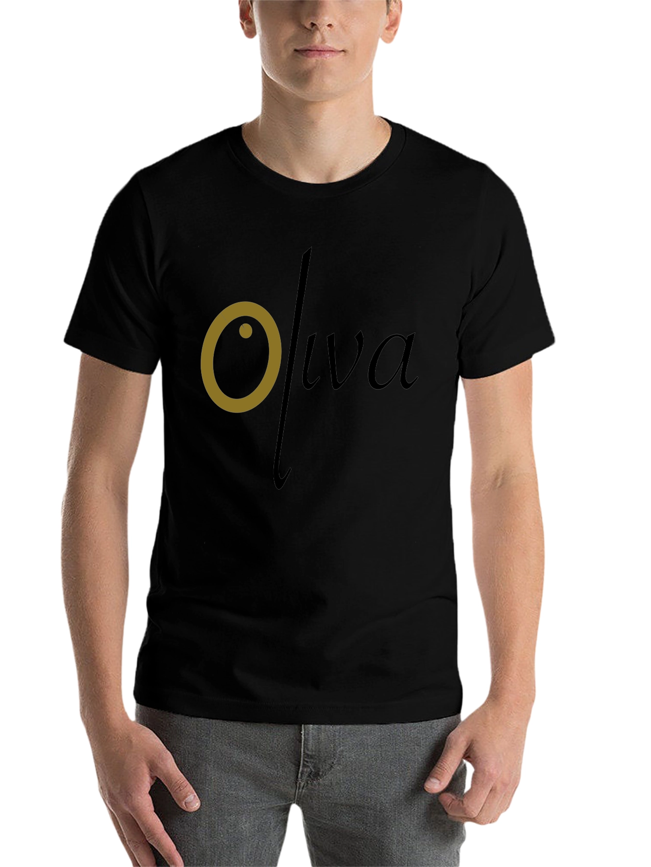 Black Oliva Graphic Tee - Stylish & Comfortable Black T-Shirt view 7