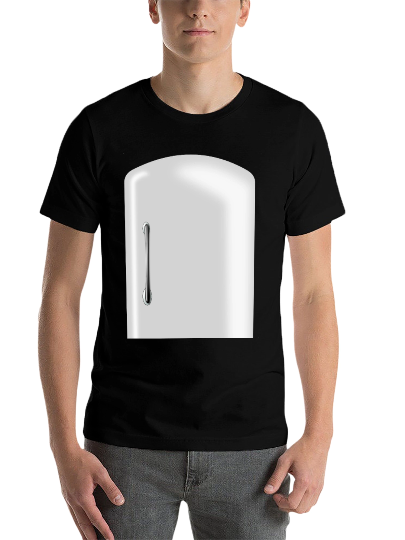 Black Novelty Refrigerator Door Graphic T-Shirt view 7