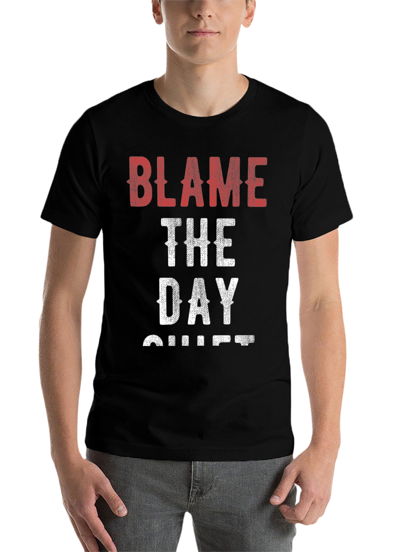 Black Blame The Day Shift Graphic Tee view 7