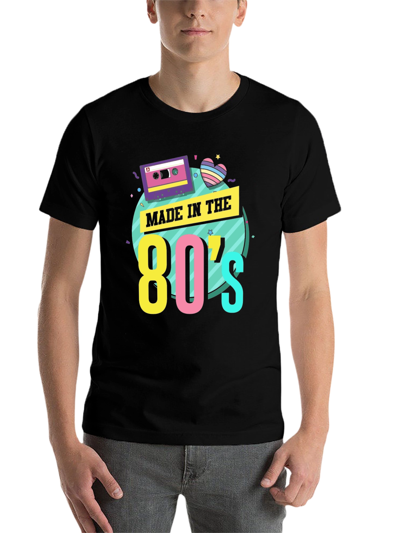 Black Retro 'Made in the 80s' Graphic Tee view 7