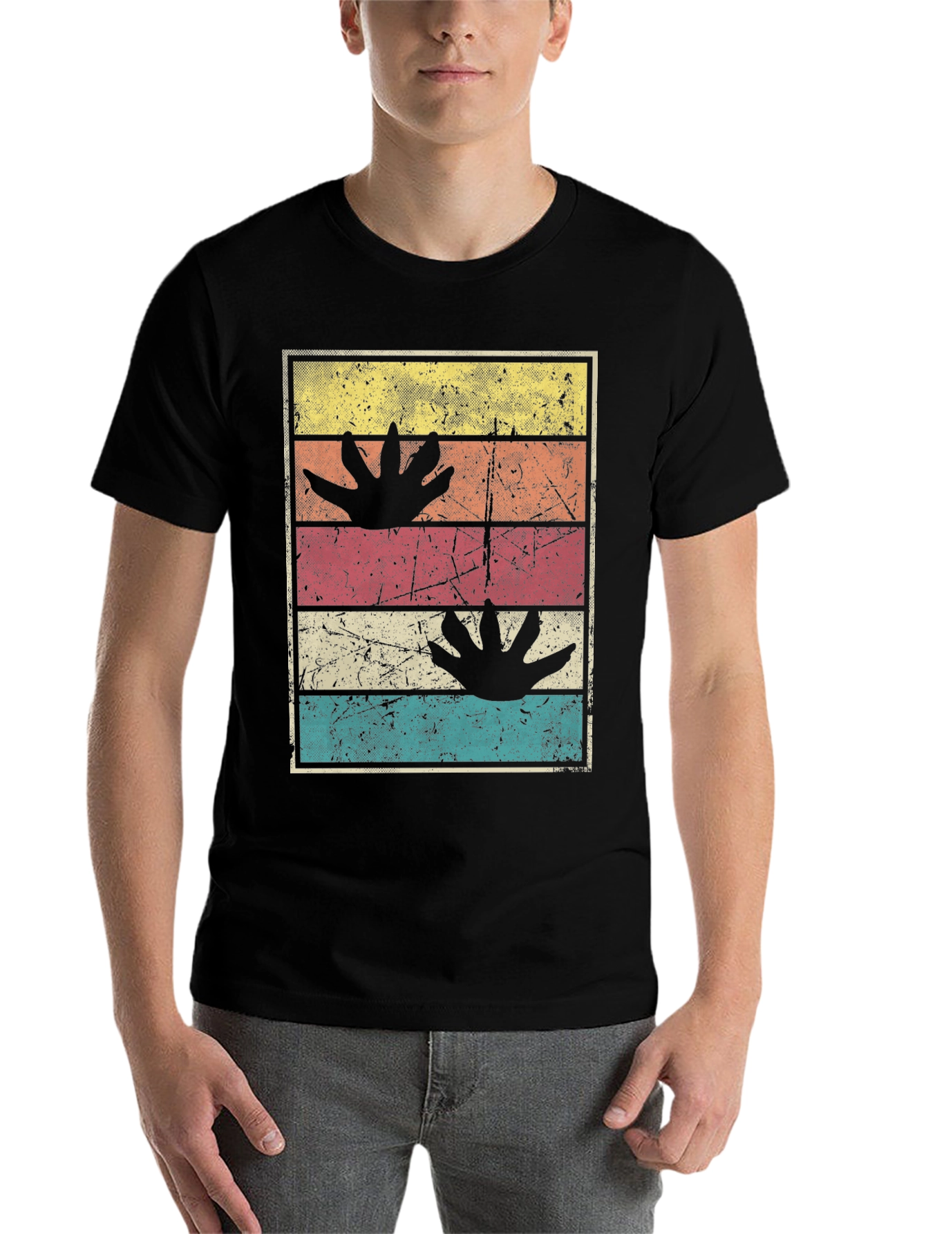 Retro Dinosaur Paw Print T-Shirt - 7
