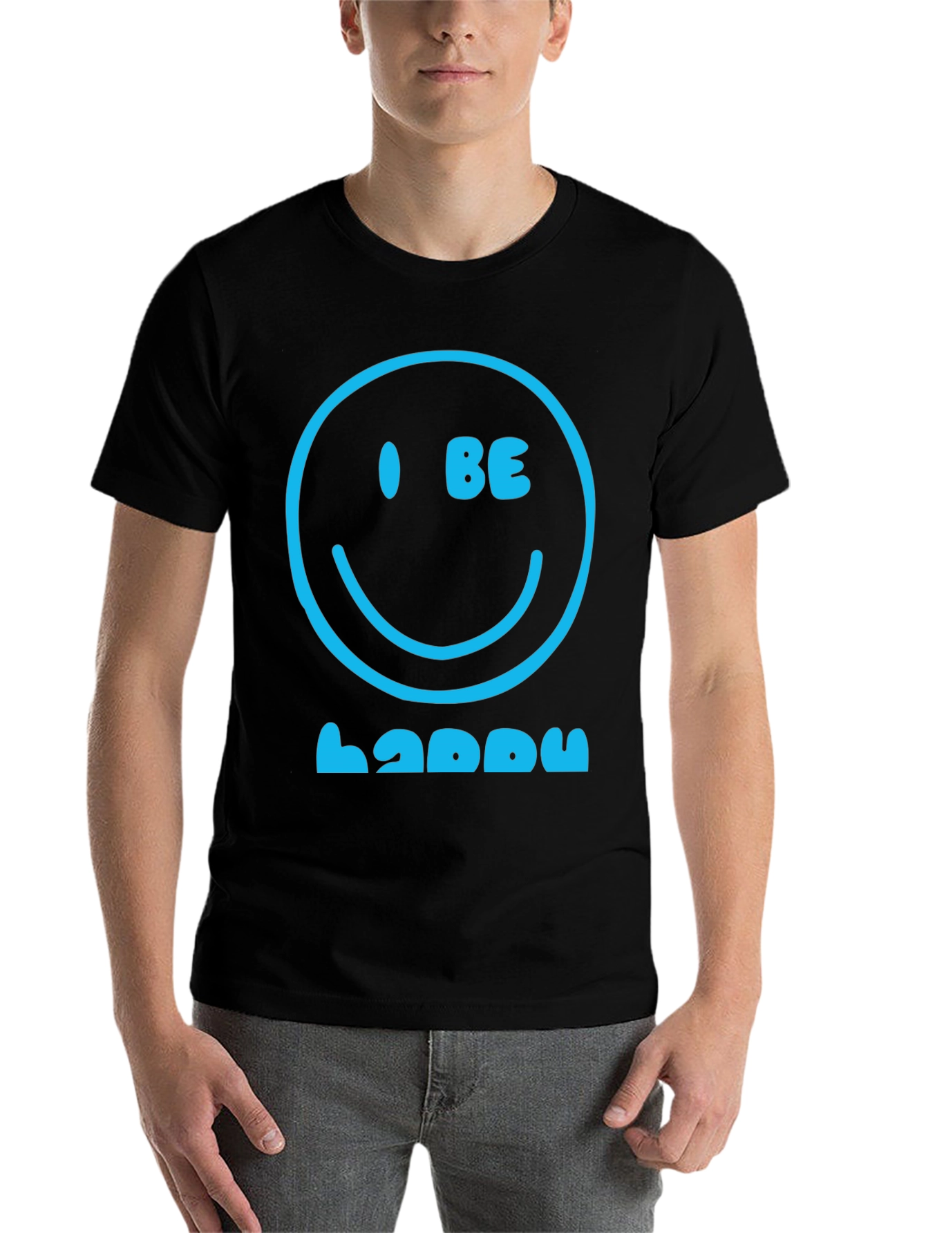 Black I Be Happy Graphic Tee - Positive Vibes T-Shirt view 7