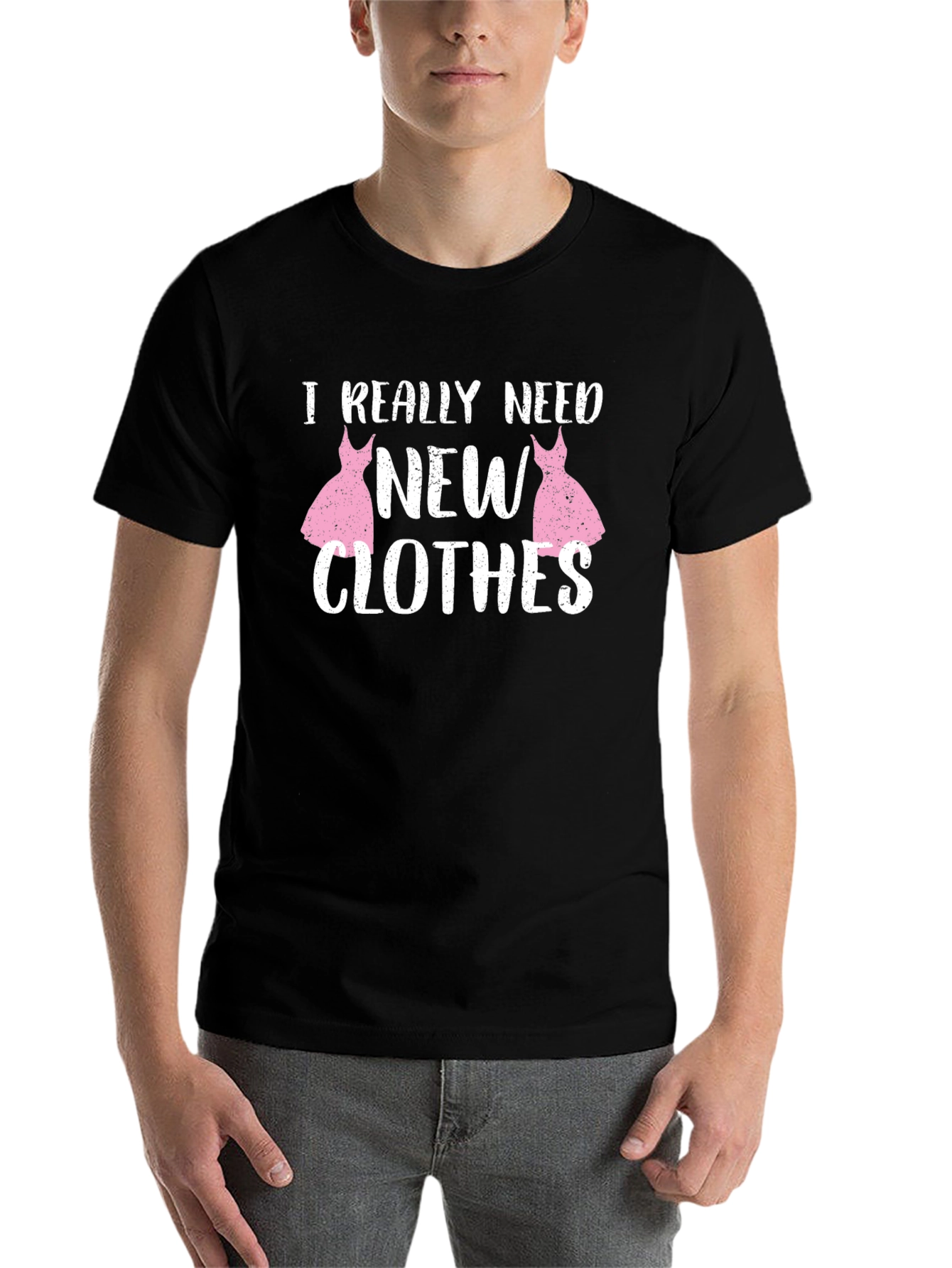 Black I Really Need New Clothes Black T-Shirt view 7