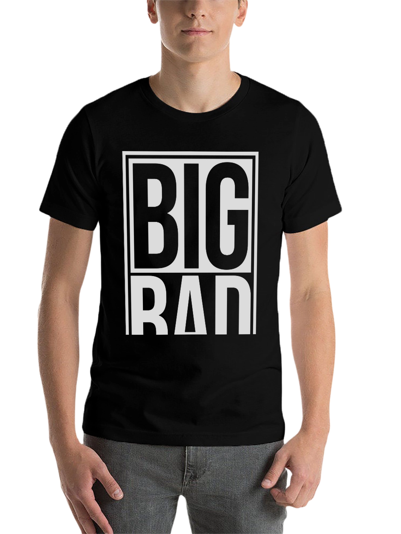Black Big Rad Graphic Tee - Bold Statement T-Shirt view 7