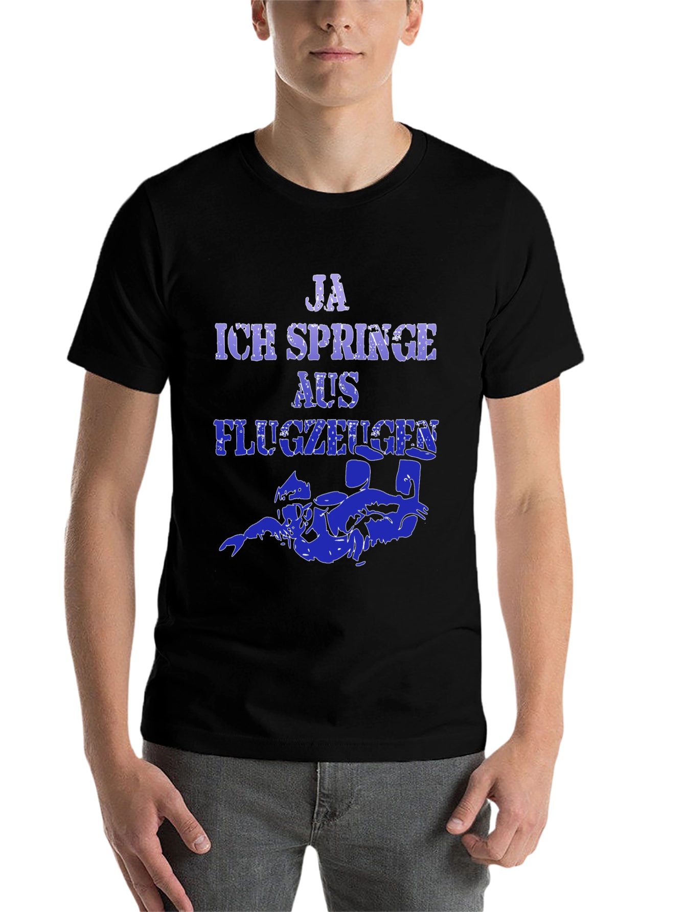 Black Ja Ich Springe Aus Flugzeugen T-Shirt - Skydiving Shirt view 7