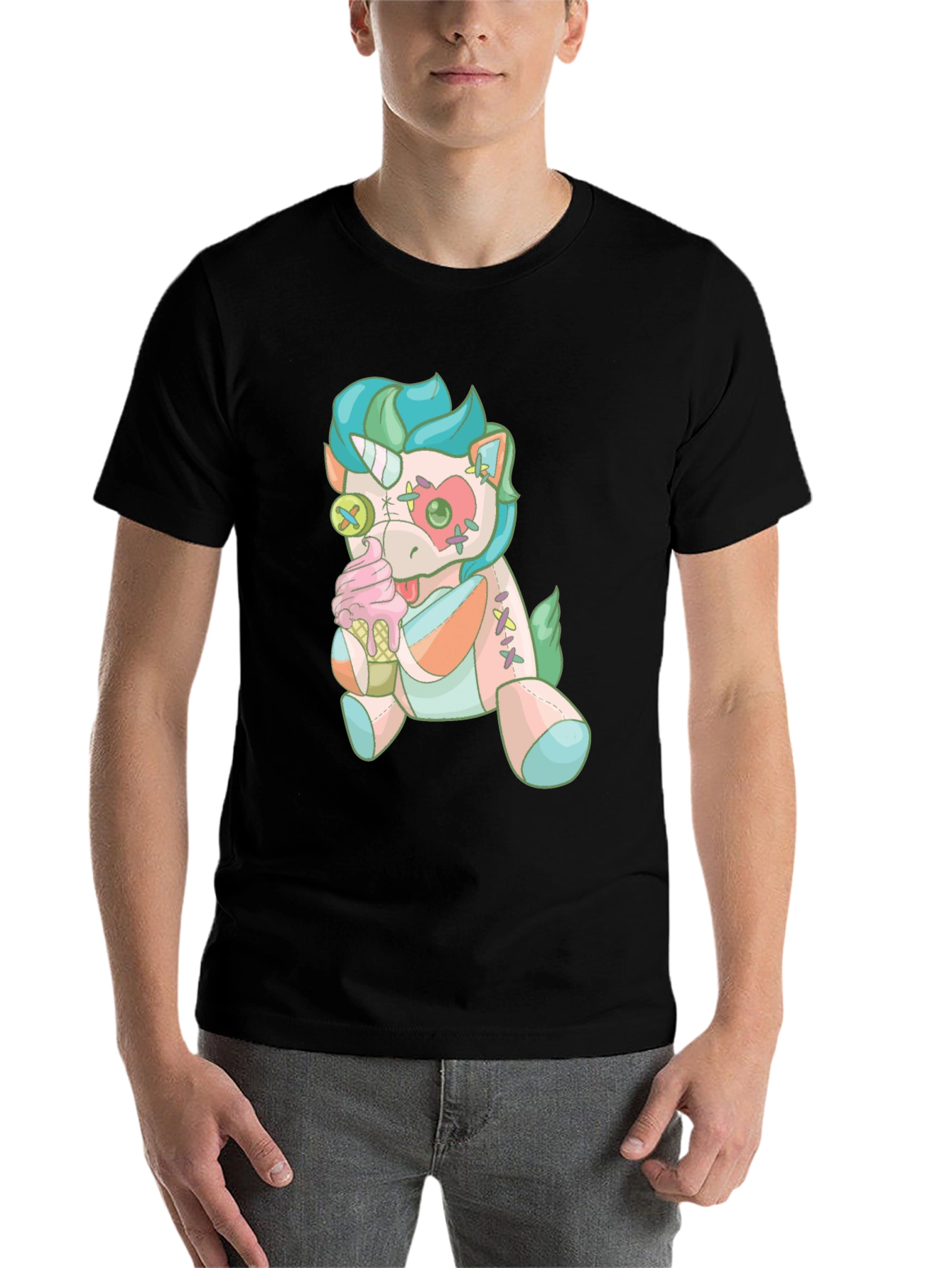 Black Unicorn Plush T-Shirt view 7