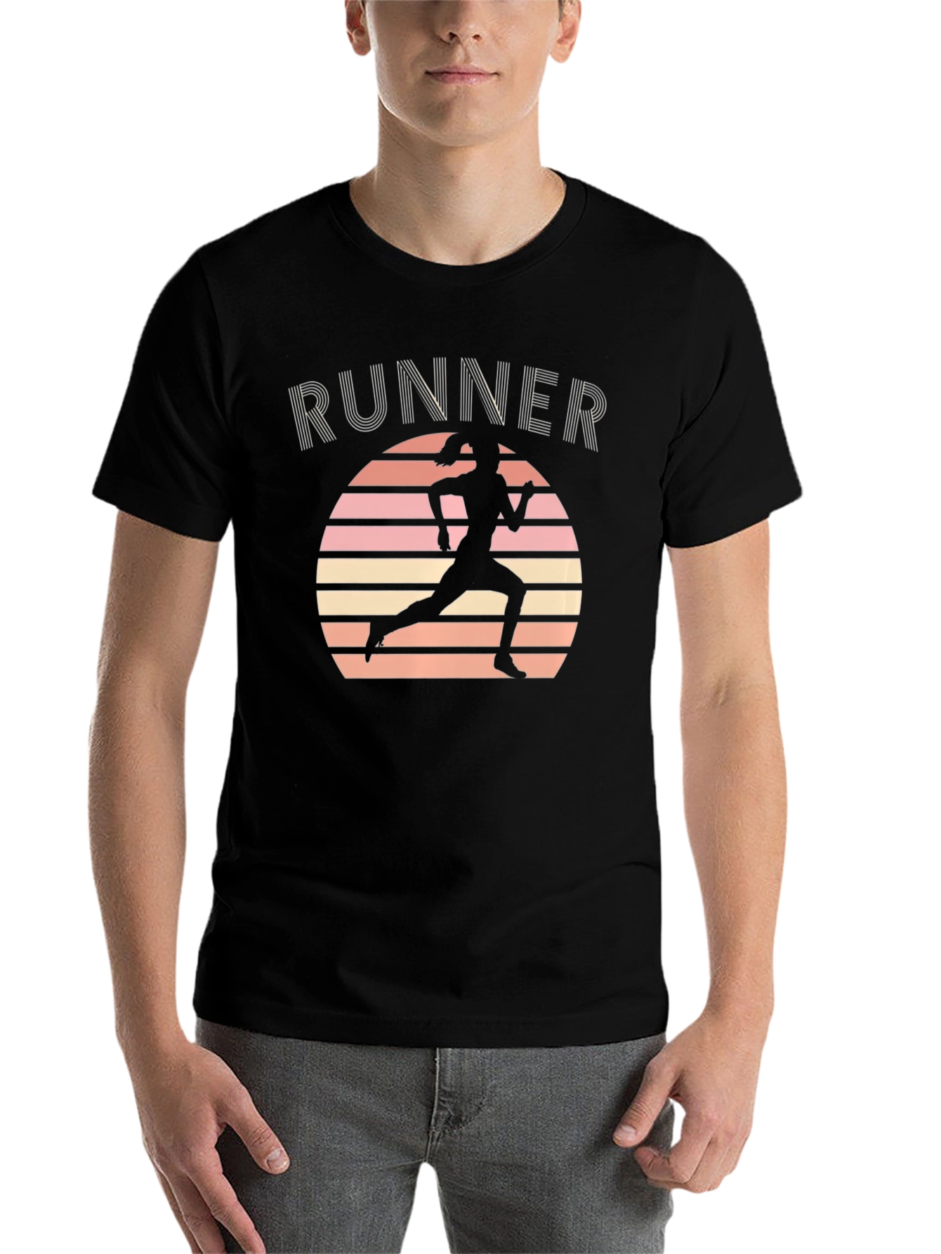 Black Runner Silhouette Graphic T-Shirt view 7