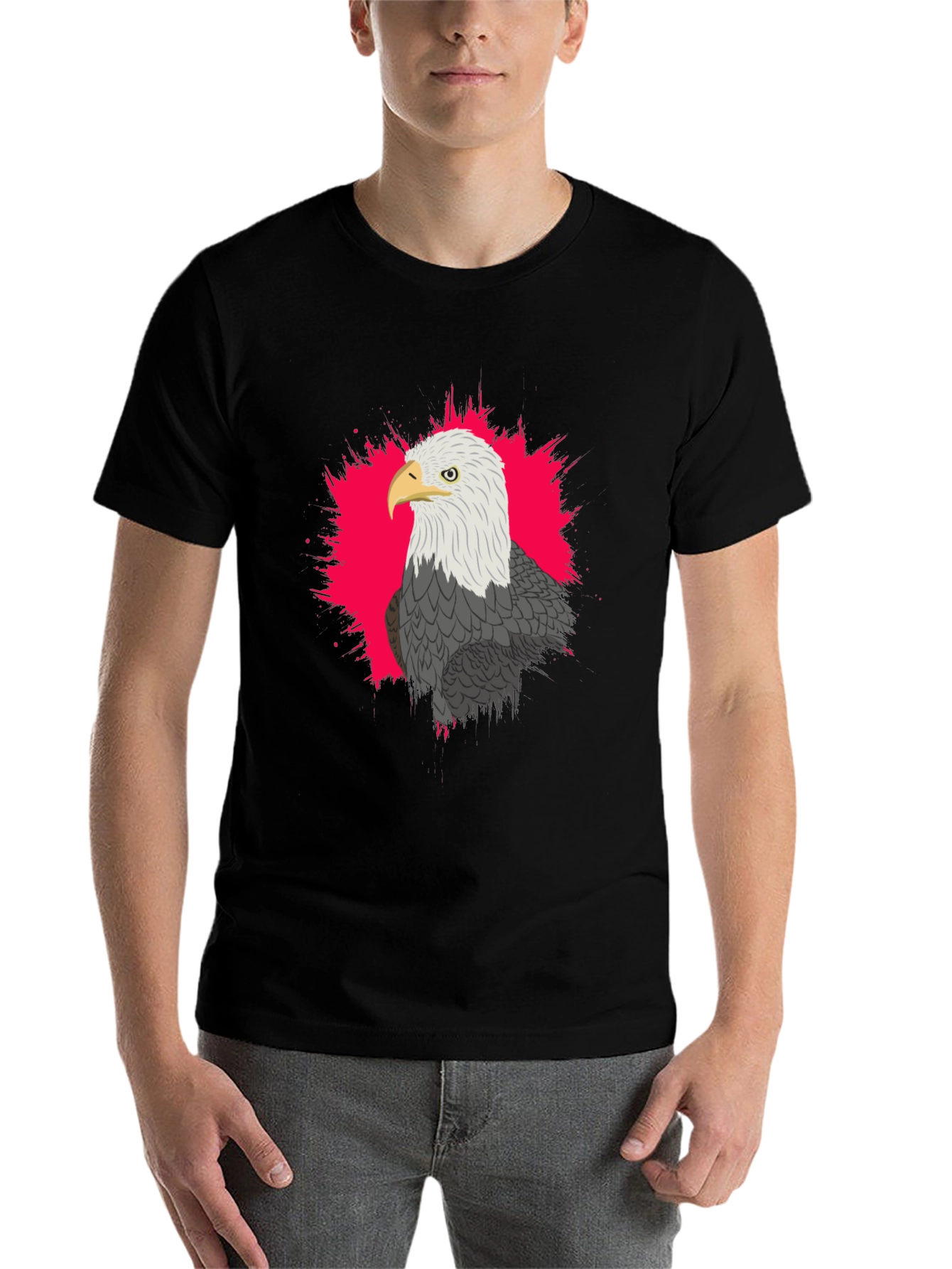Black Eagle Graphic Tee - Black Cotton Blend view 7