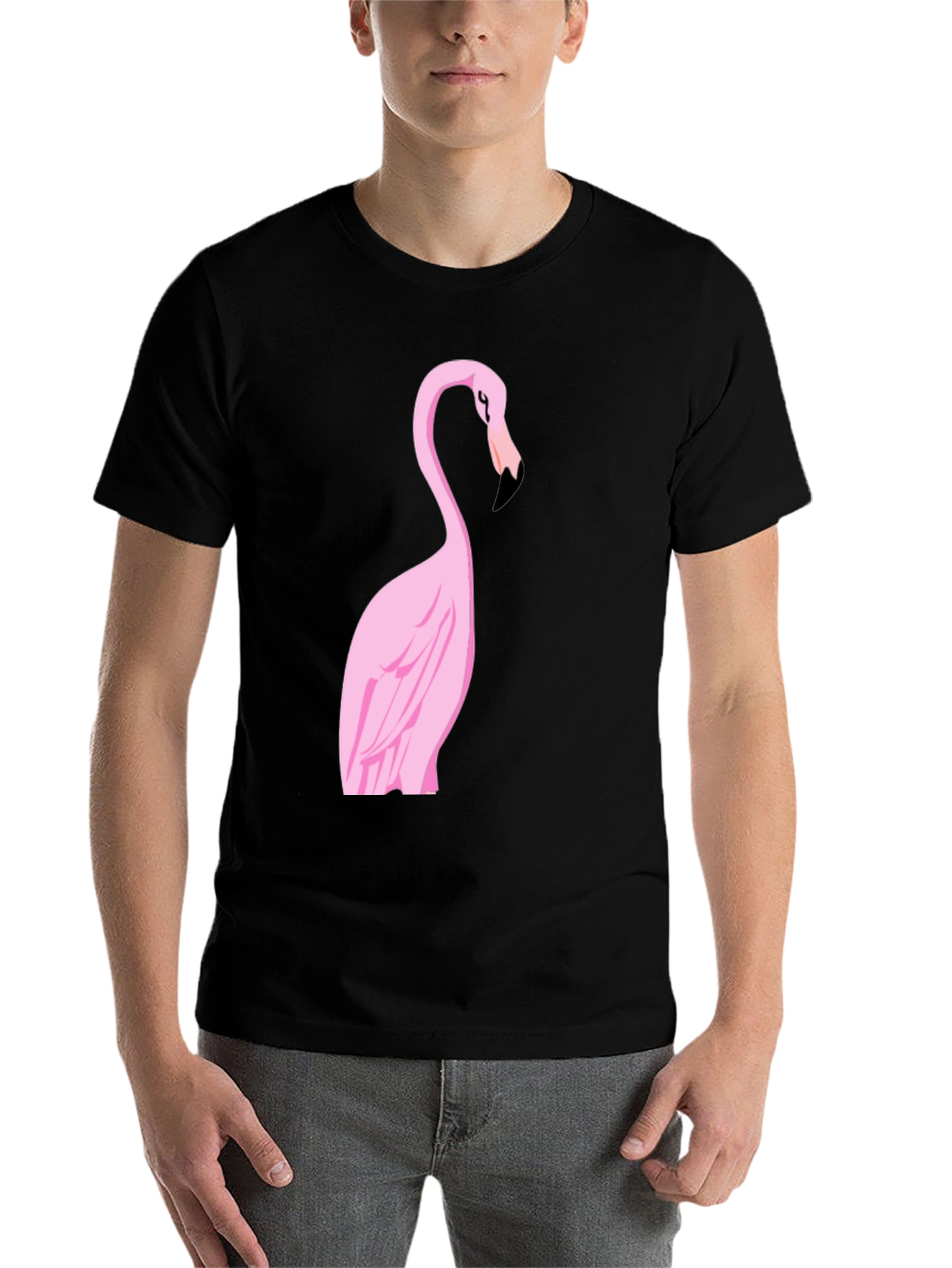 Black Flamingo Graphic Tee - Stylish Black Cotton Shirt view 7