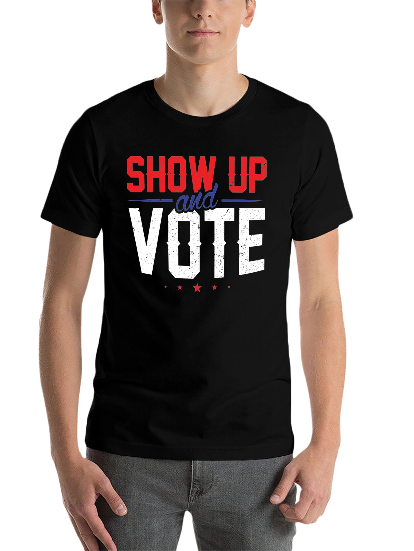 Black Show Up And Vote Graphic Tee - Patriotic T-Shirt view 7