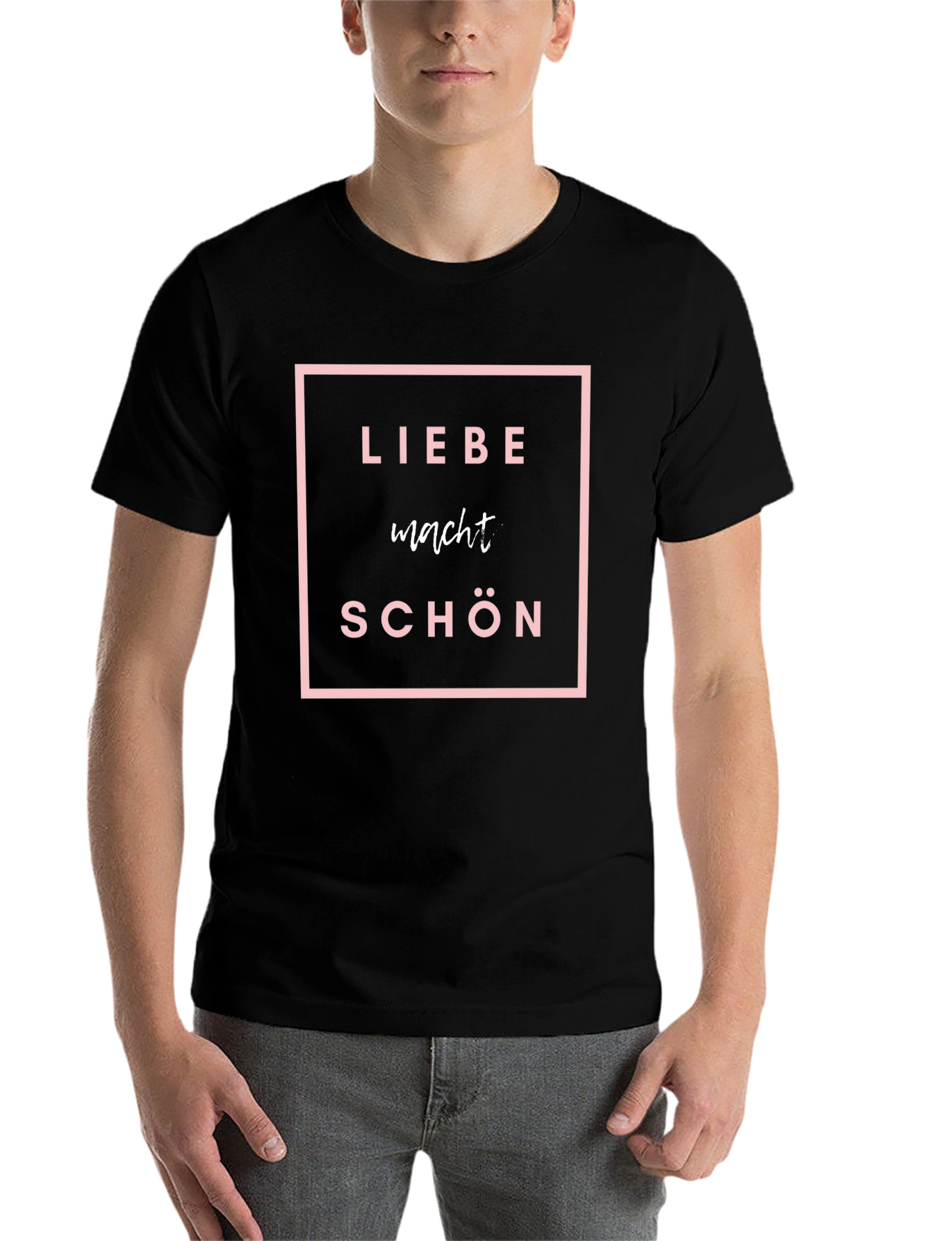 Black Liebe Macht Schon T-Shirt - German Love Makes Beautiful Tee view 7