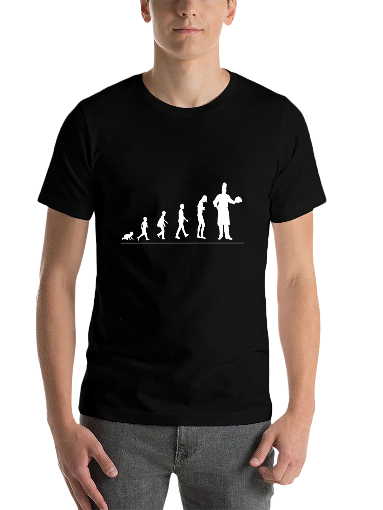 Black Chef Evolution T-Shirt - Funny Culinary Apparel view 7