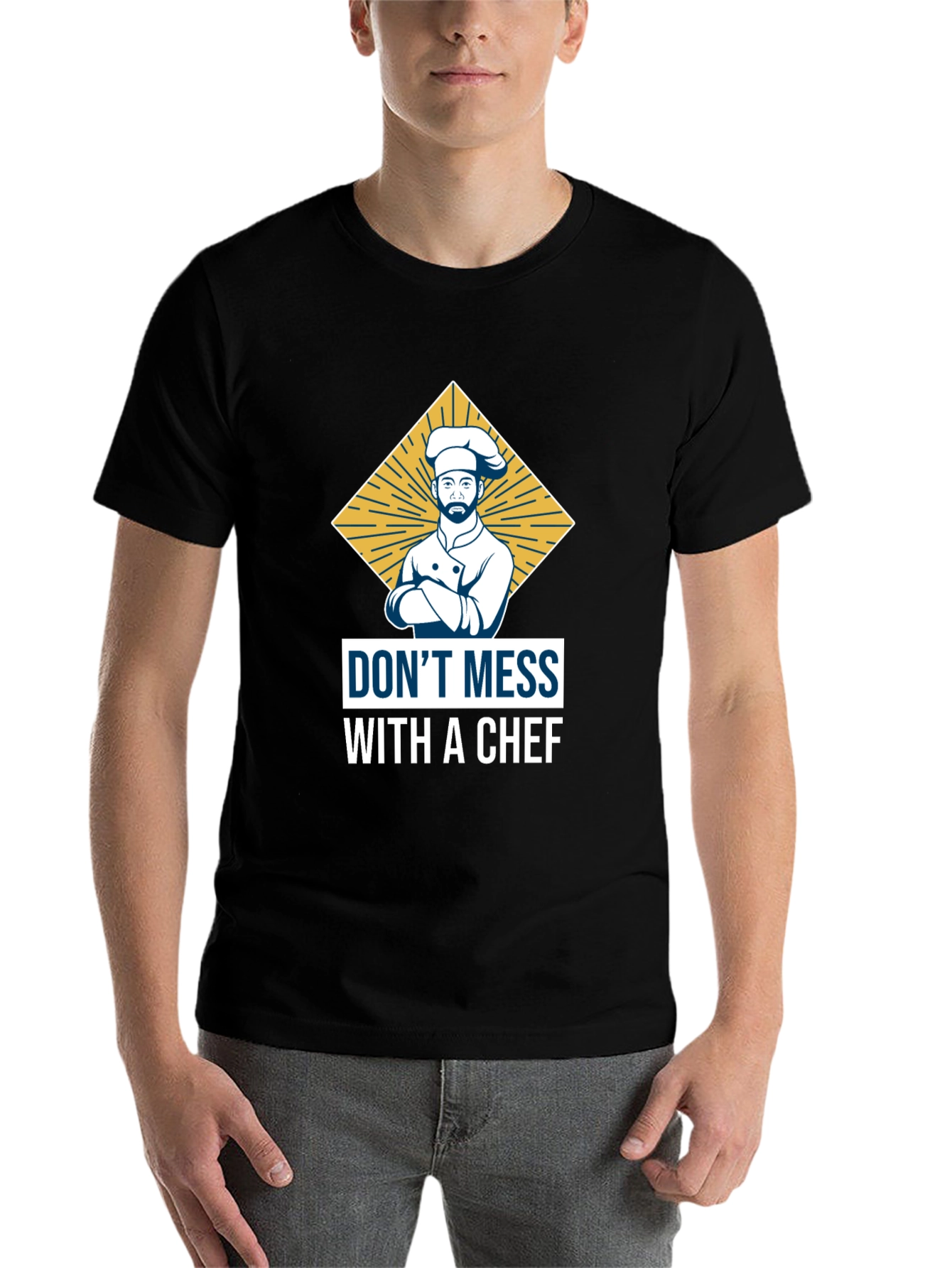 Black Don't Mess with a Chef T-Shirt view 7