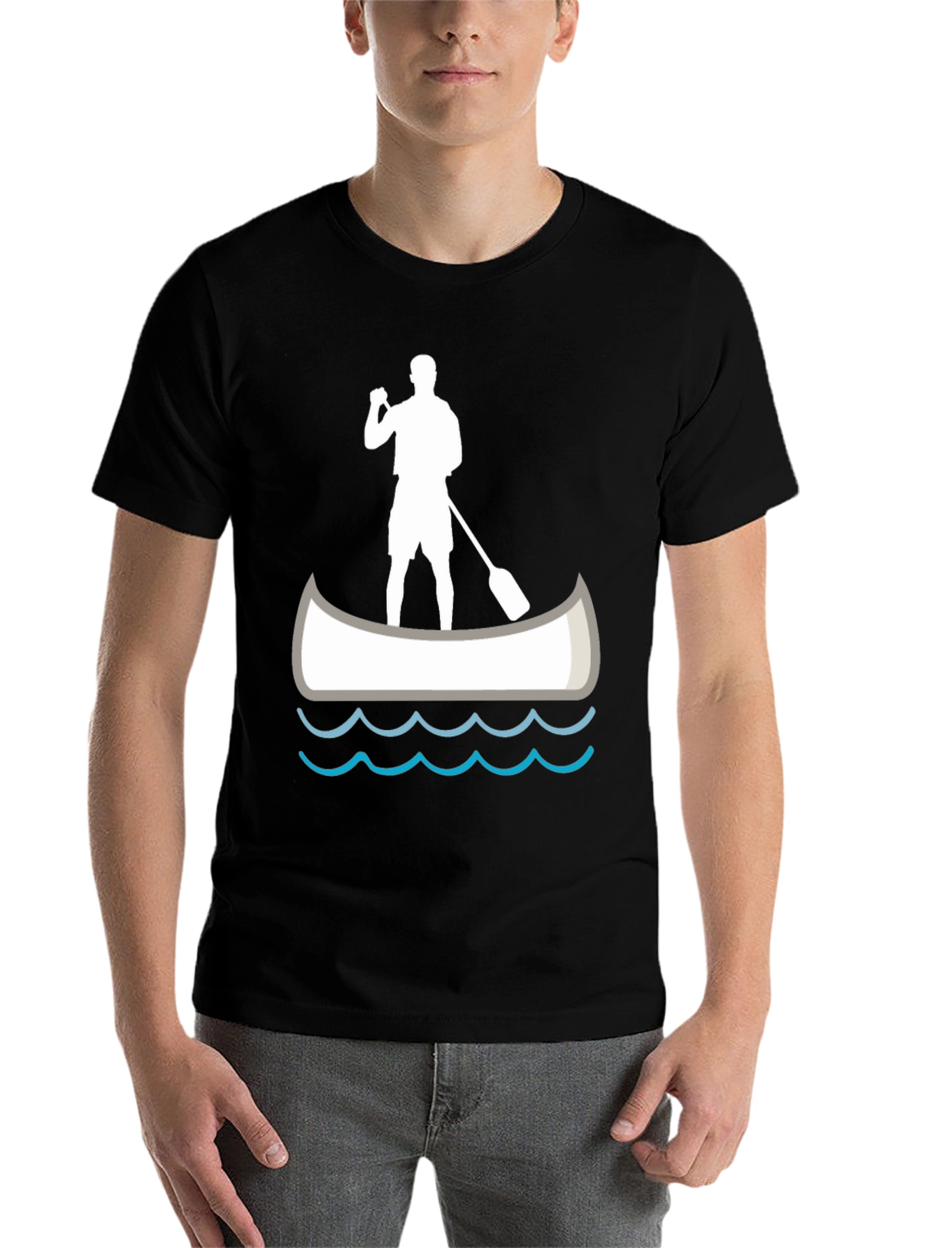 Black Paddle Boarder T-Shirt - Black Graphic Tee view 7