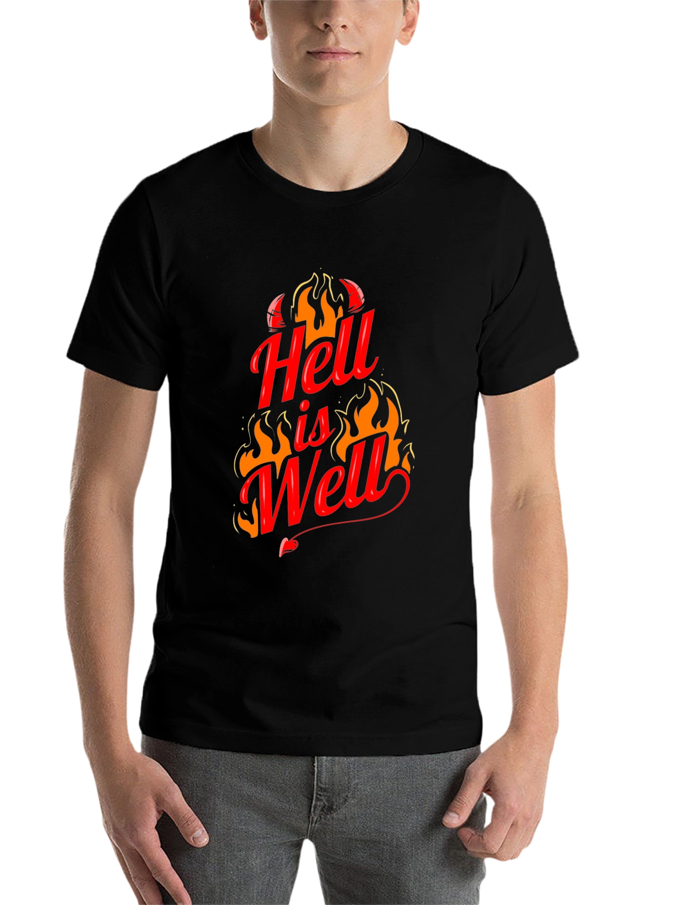 Black Hell is Well Graphic T-Shirt - Black view 7