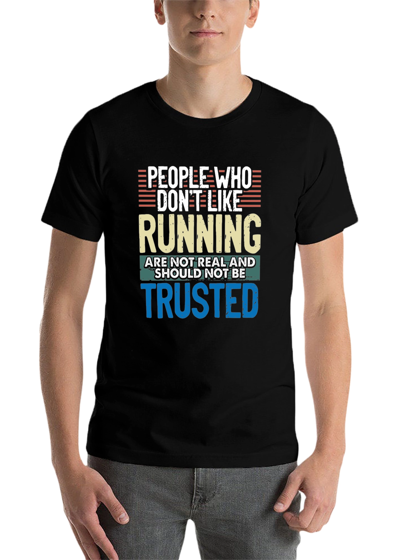 Black Funny Running T-Shirt - People Who Don't Like Running view 7