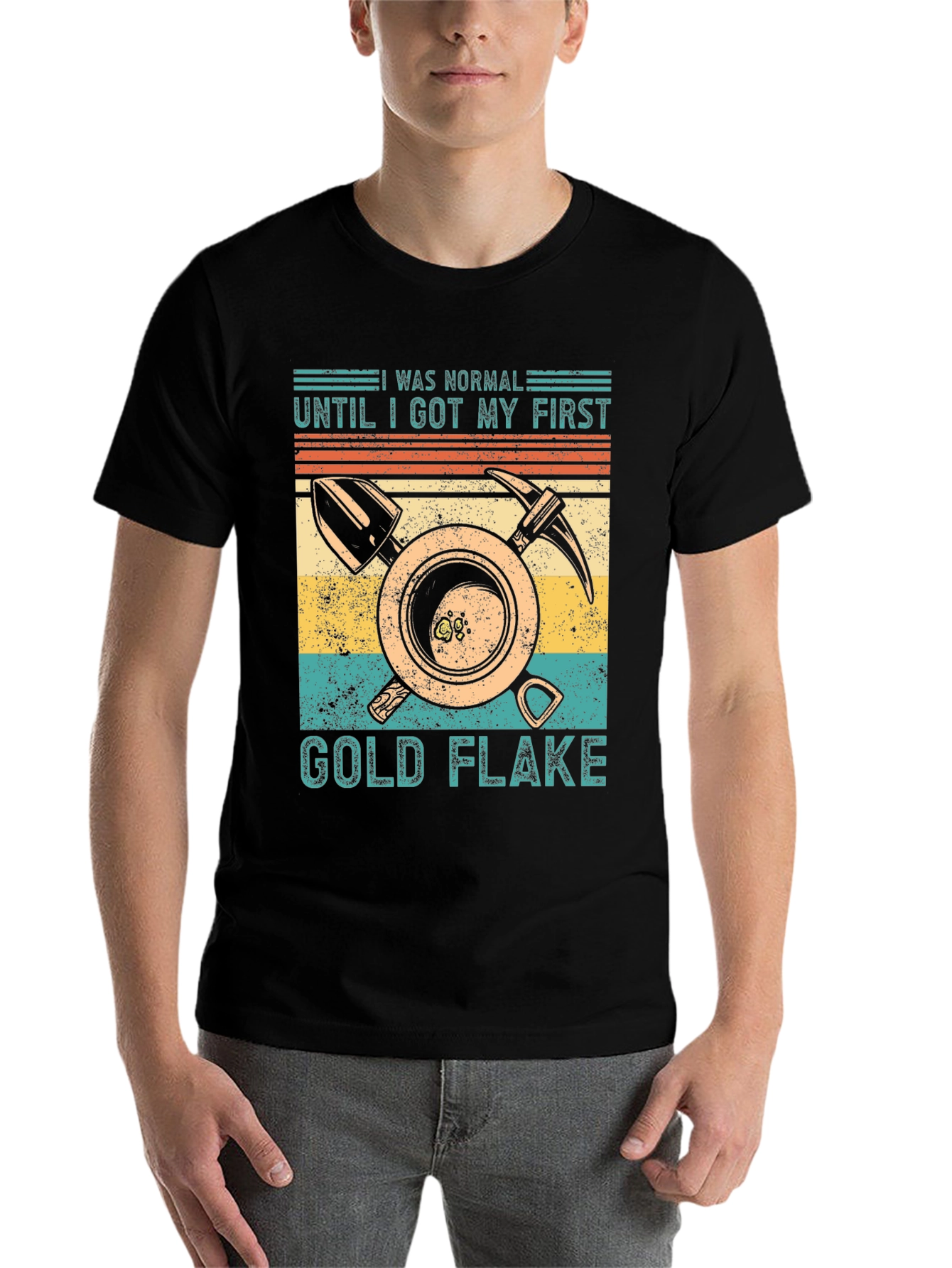 Black Gold Flake Prospecting T-Shirt view 7