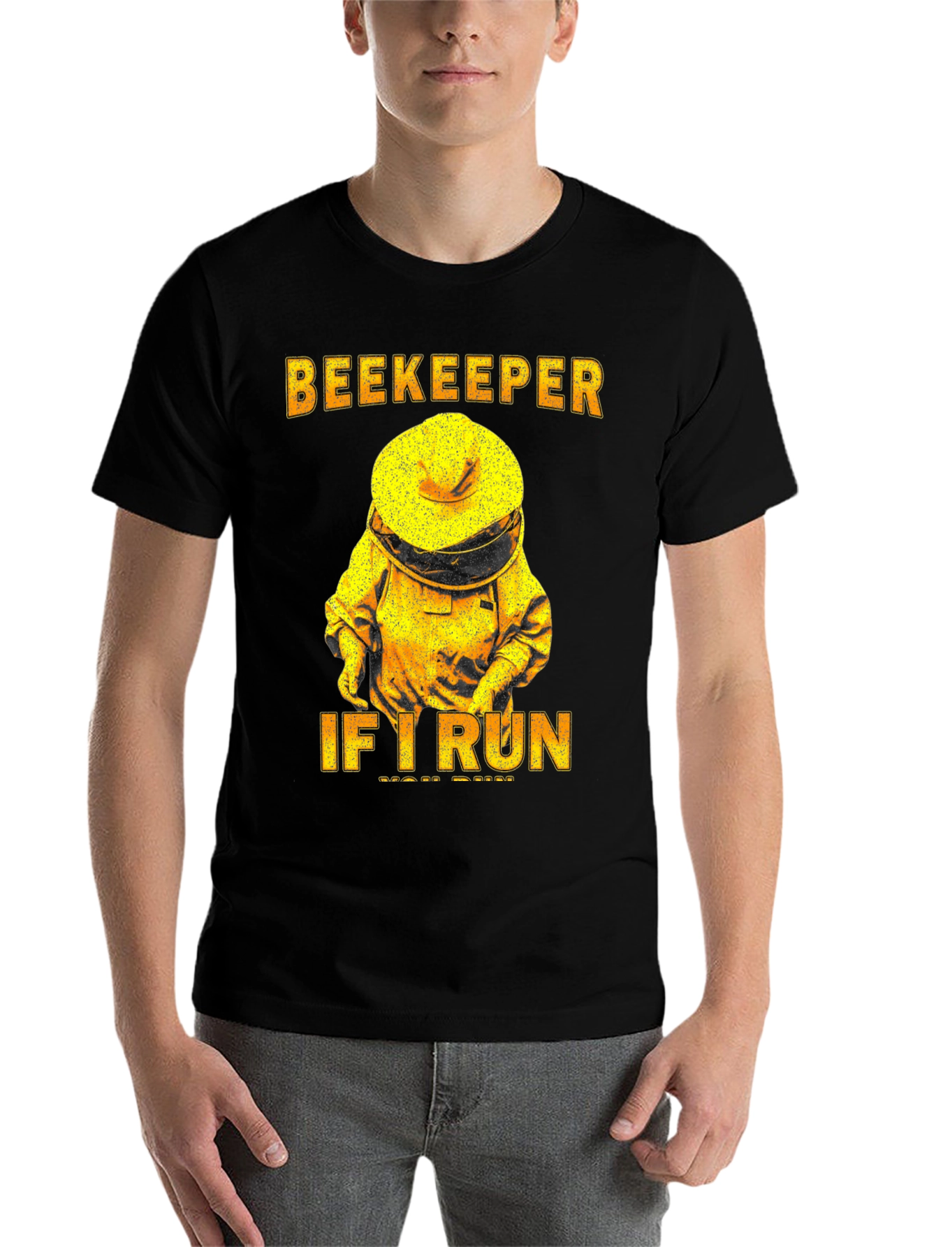 Black Beekeeper T-Shirt - If I Run, You Run Tee view 7