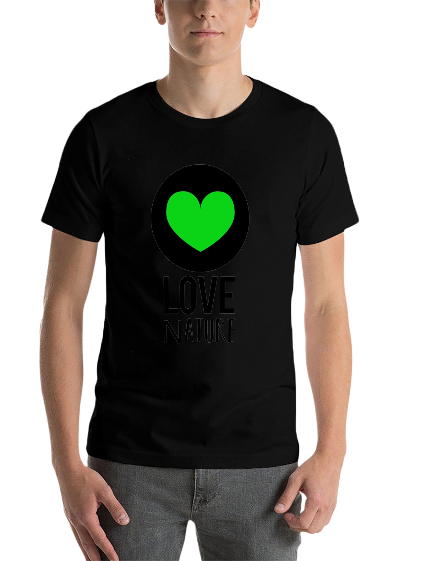 Black Love Nature Green Heart Graphic Tee - Black view 7