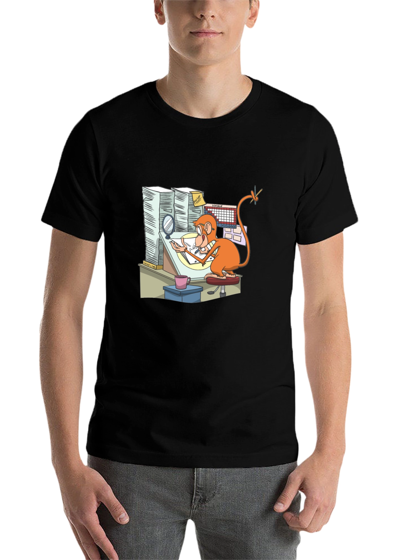 Cartoon Monkey T-Shirt - Creative Office Design - 7