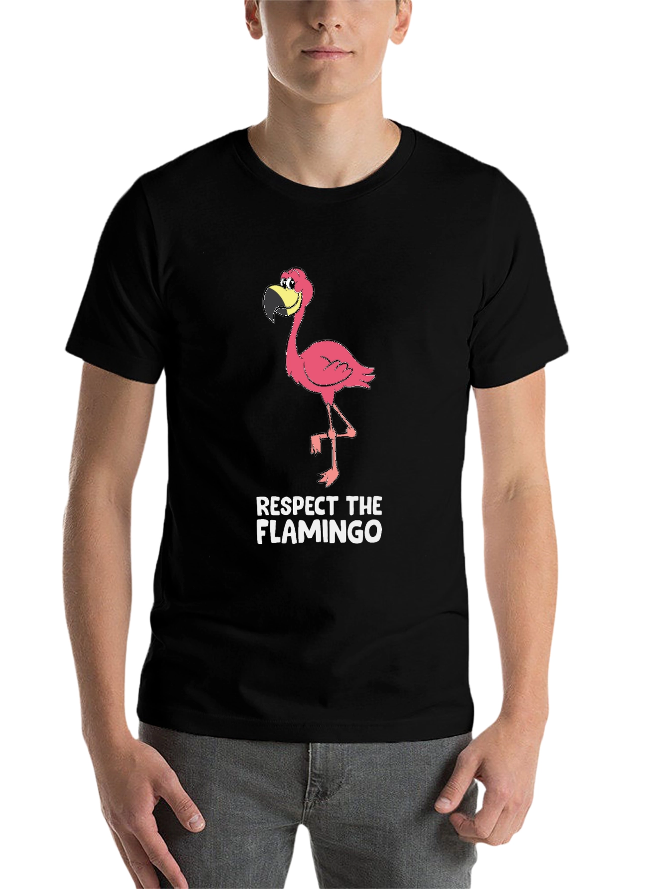 Black Respect The Flamingo Graphic T-Shirt view 7