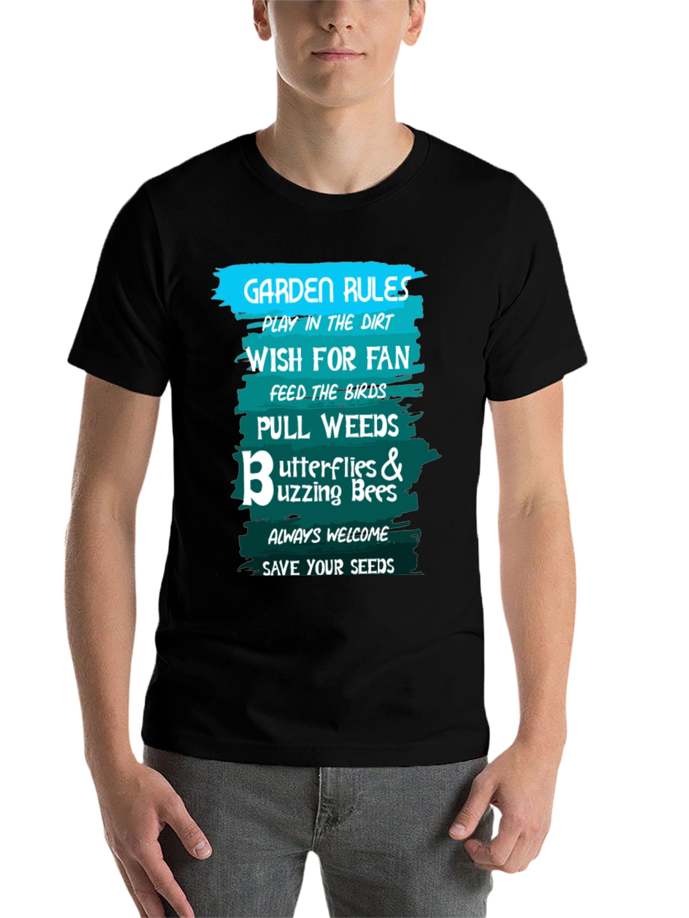 Black Garden Rules Graphic Tee view 7