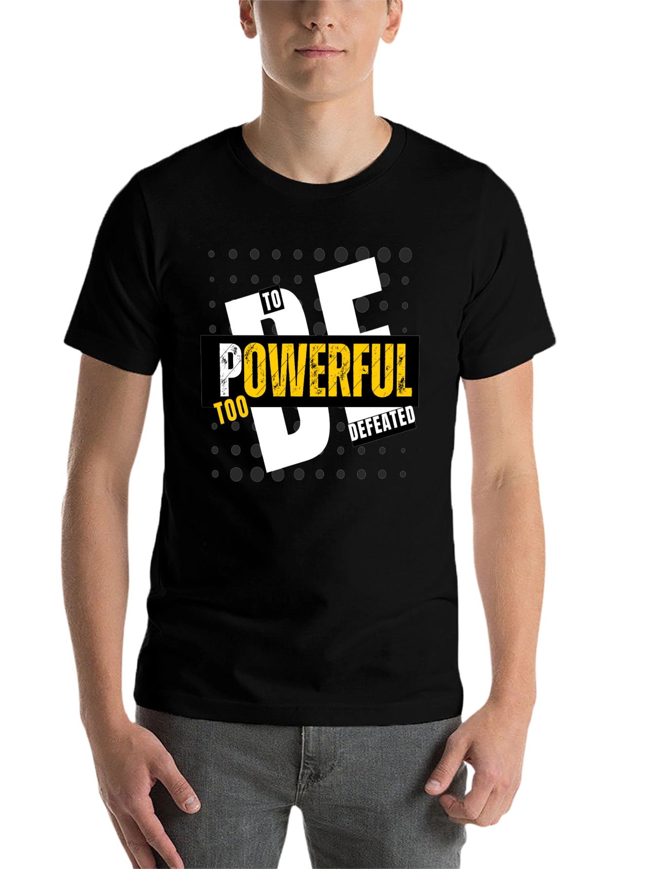 Black Be Powerful T-Shirt - Black Graphic Tee for Men view 7