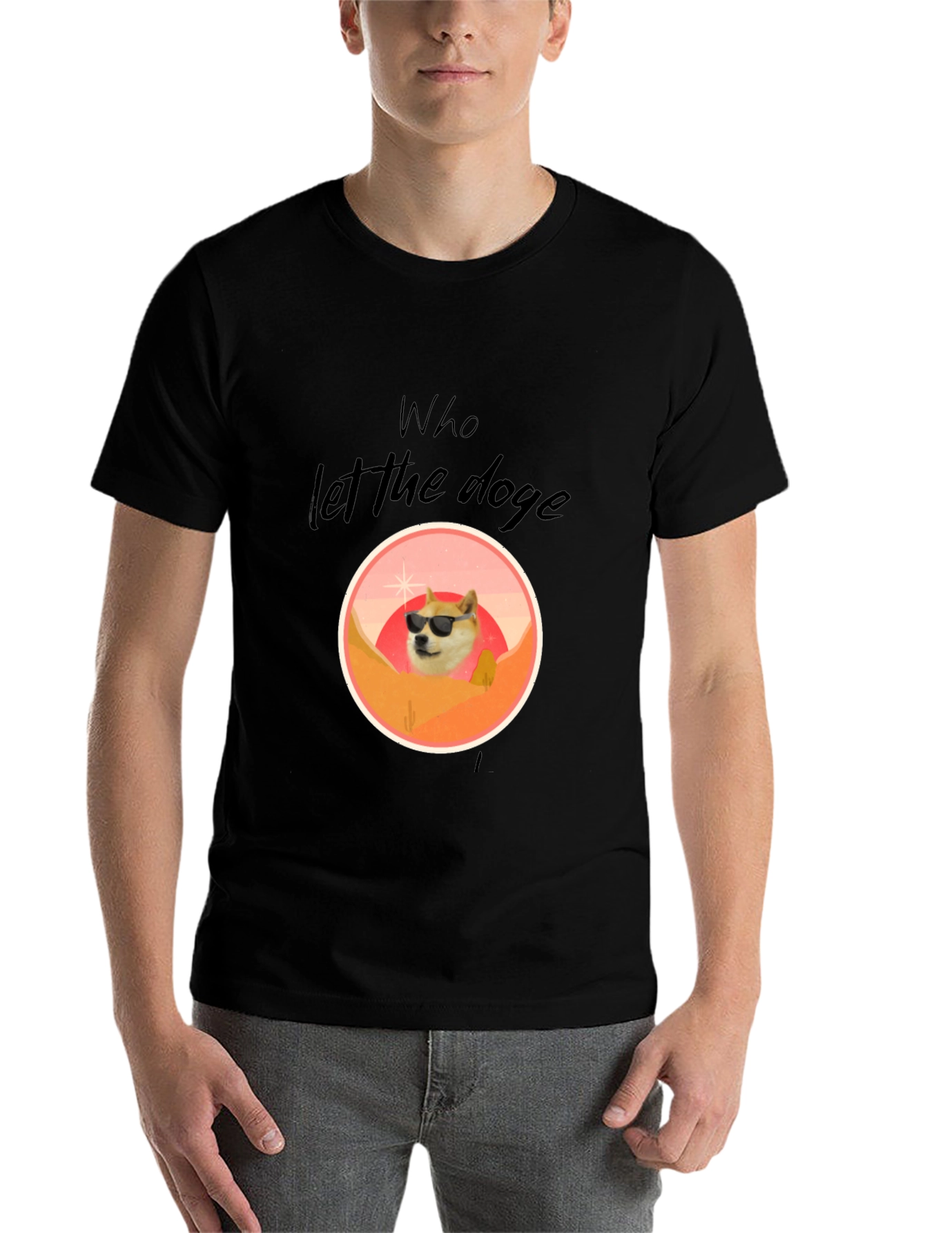 Black Who Let The Doge Out T-Shirt view 7