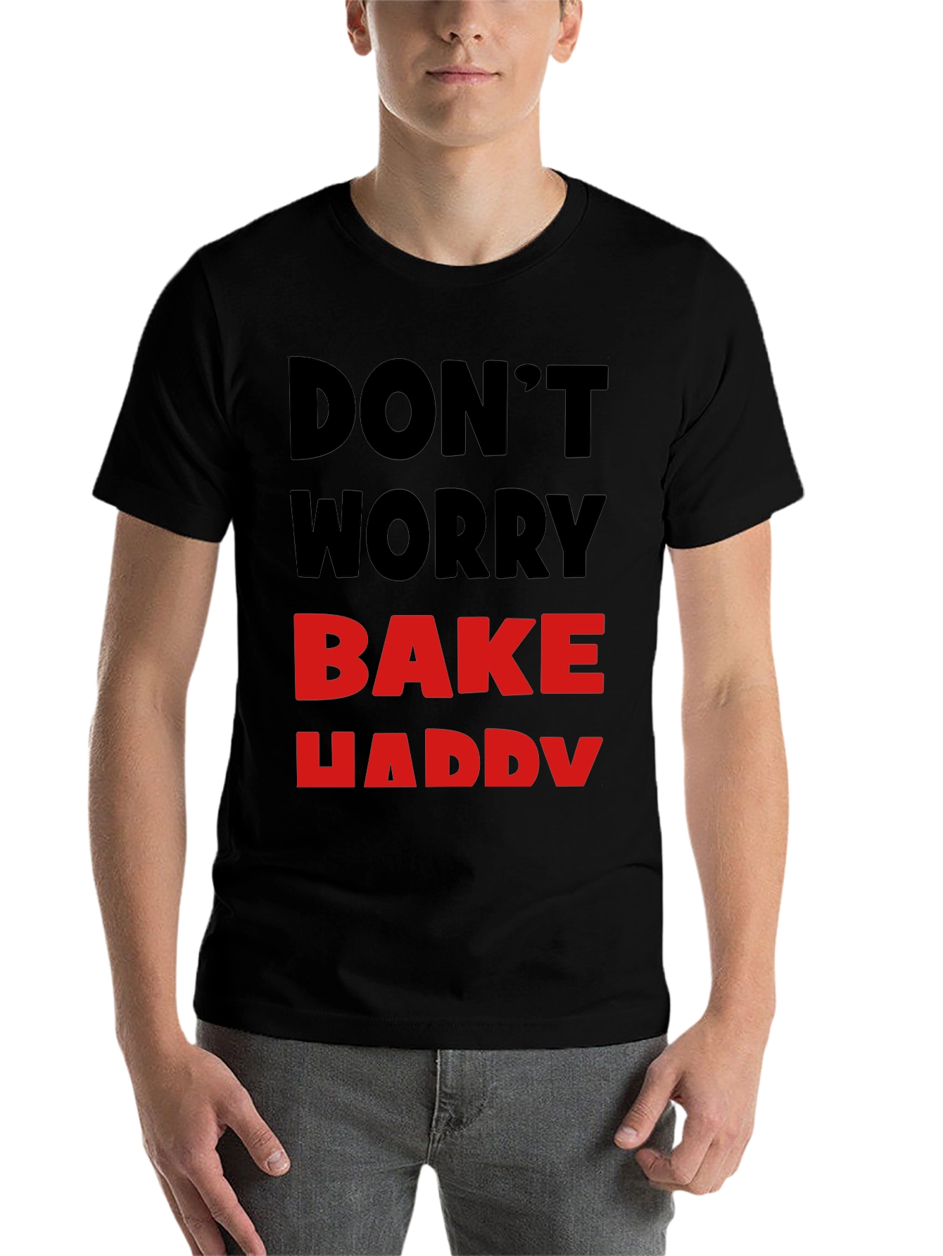 Black Don't Worry Bake Happy T-Shirt view 7