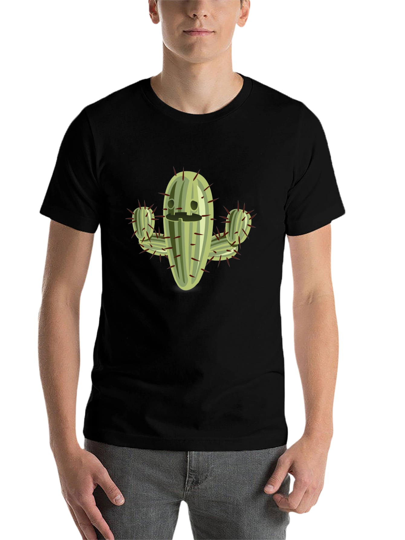 Black Cactus Graphic Tee - Comfy Black T-Shirt view 7