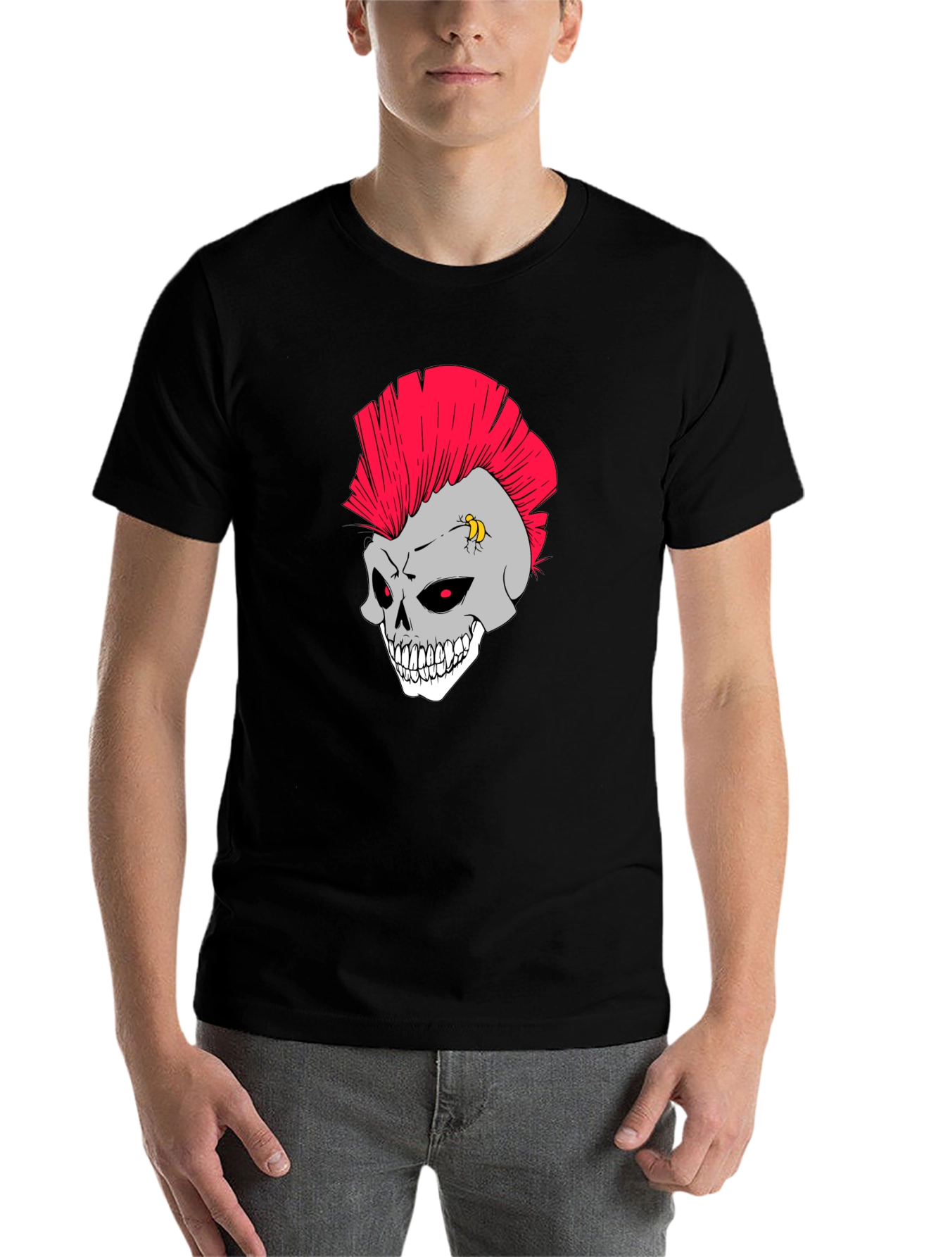 Black Skull Punk Rocker T-Shirt view 7