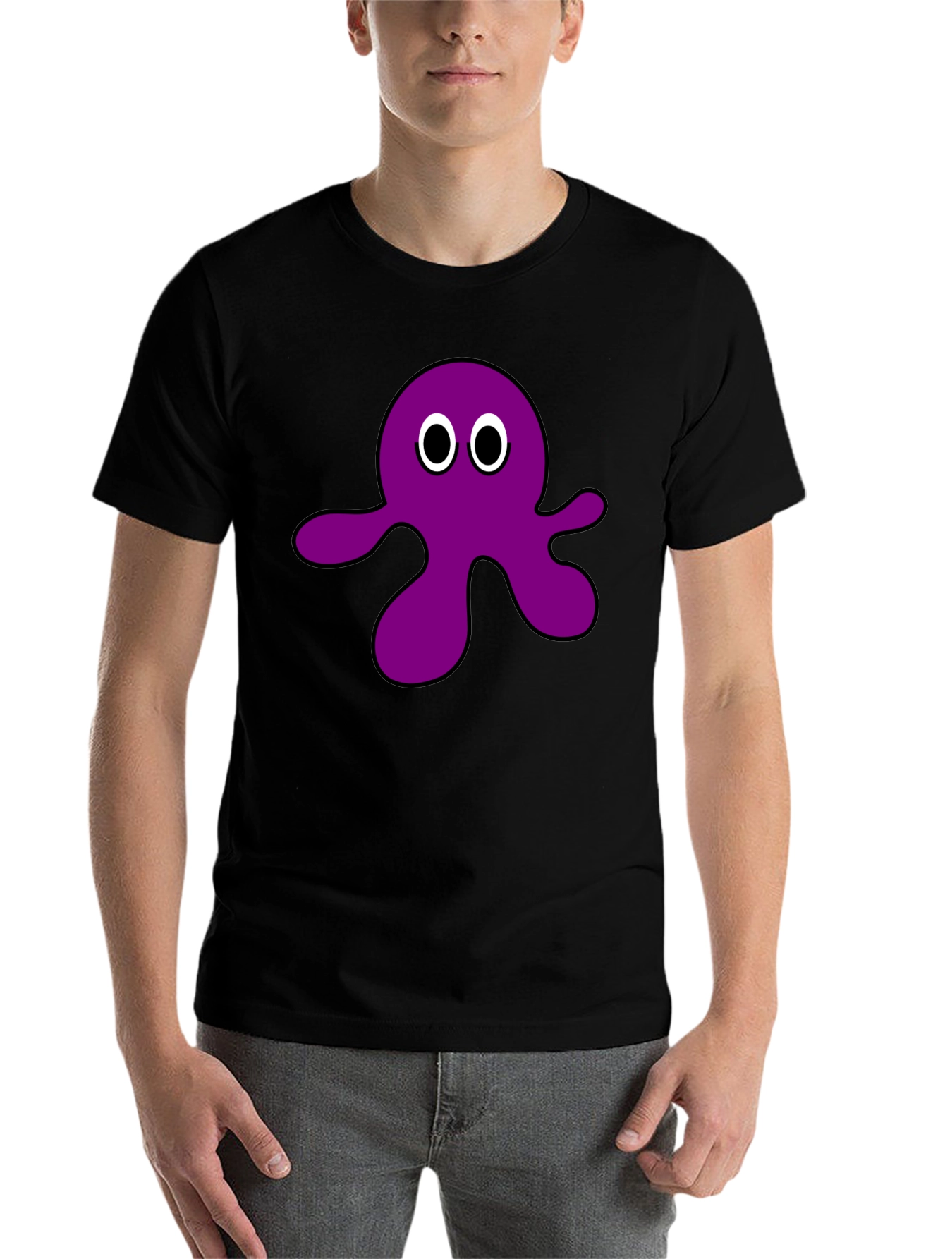 Black Purple Octopus Graphic Tee - Casual Comfort view 7