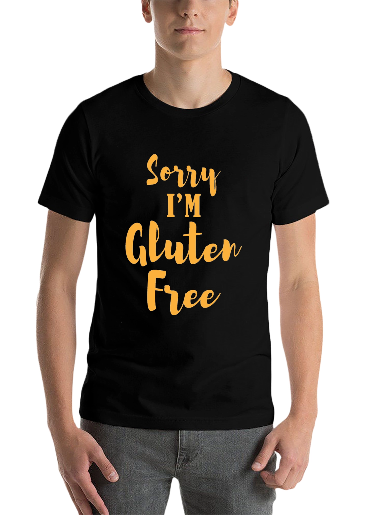 Black Sorry I'm Gluten Free Black T-Shirt view 7