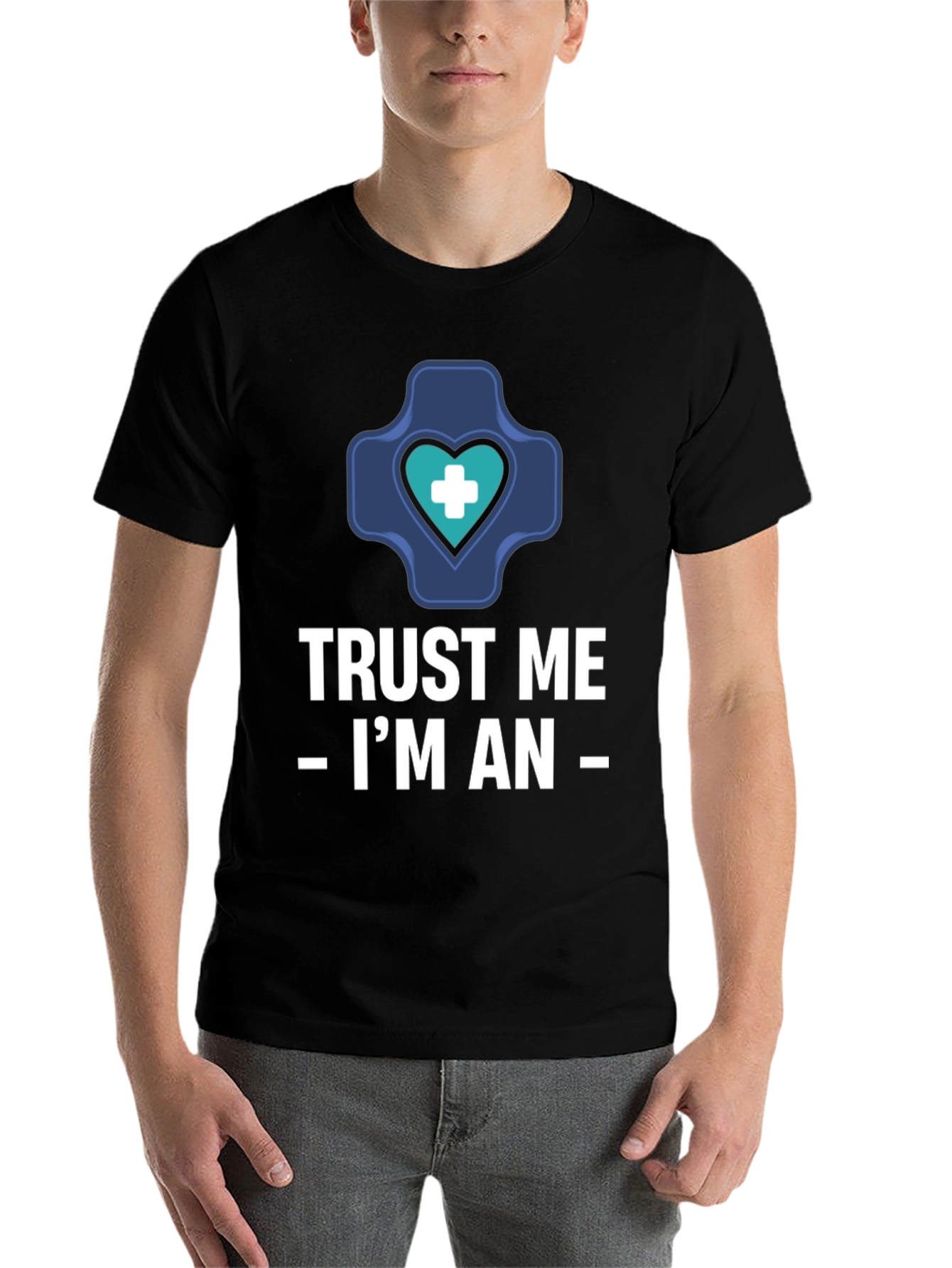 Black Trust Me I'm An T-Shirt - Medical view 7