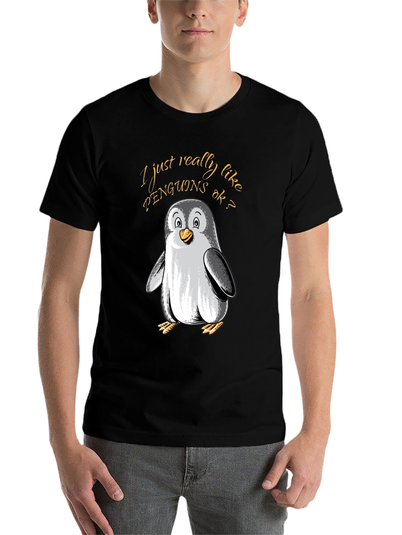 Black Penguin Lover's Tee: I Just Really Like Penguins view 7