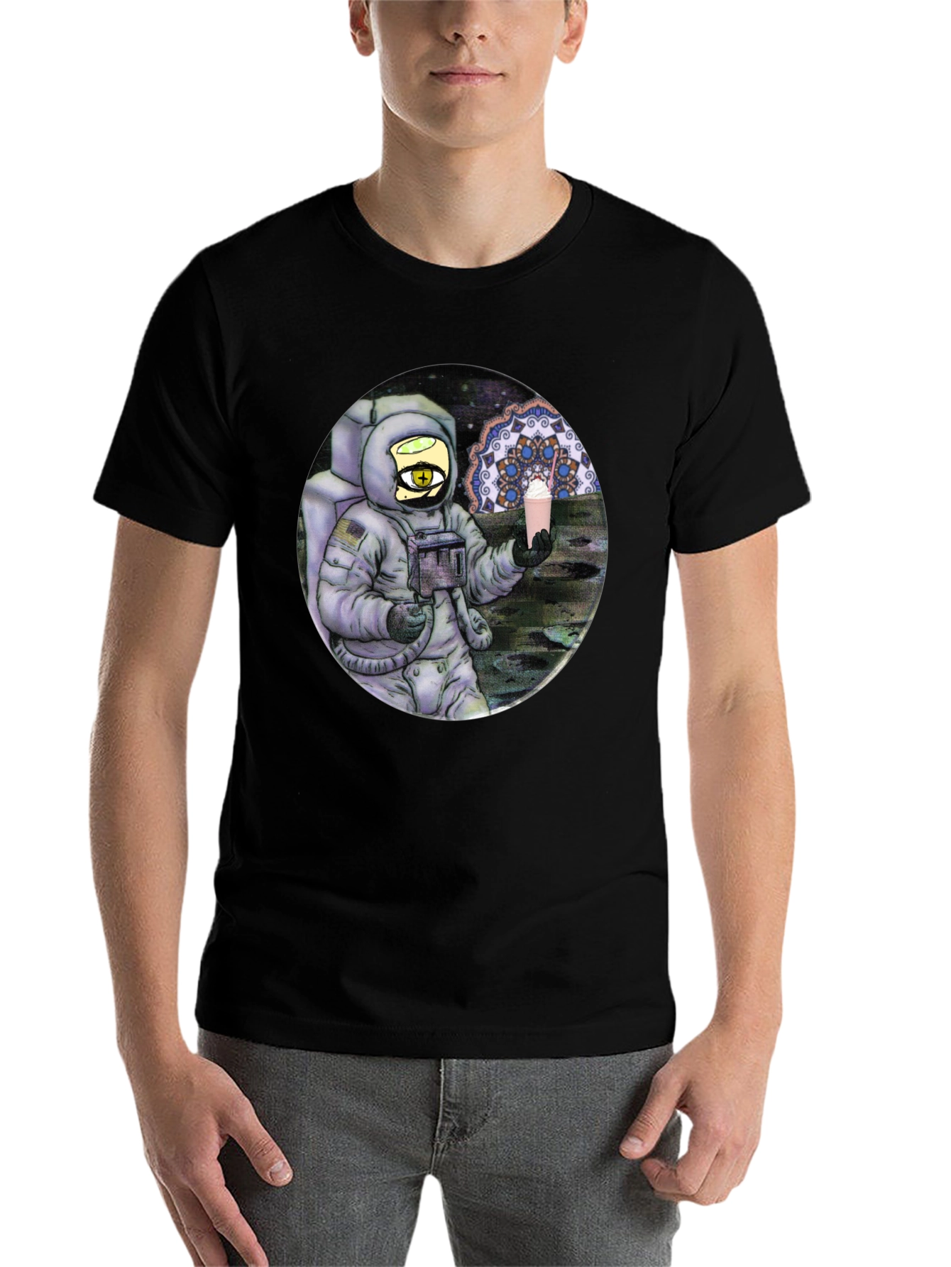 Black Astronaut Shake T-Shirt - Cosmic Comfort view 7