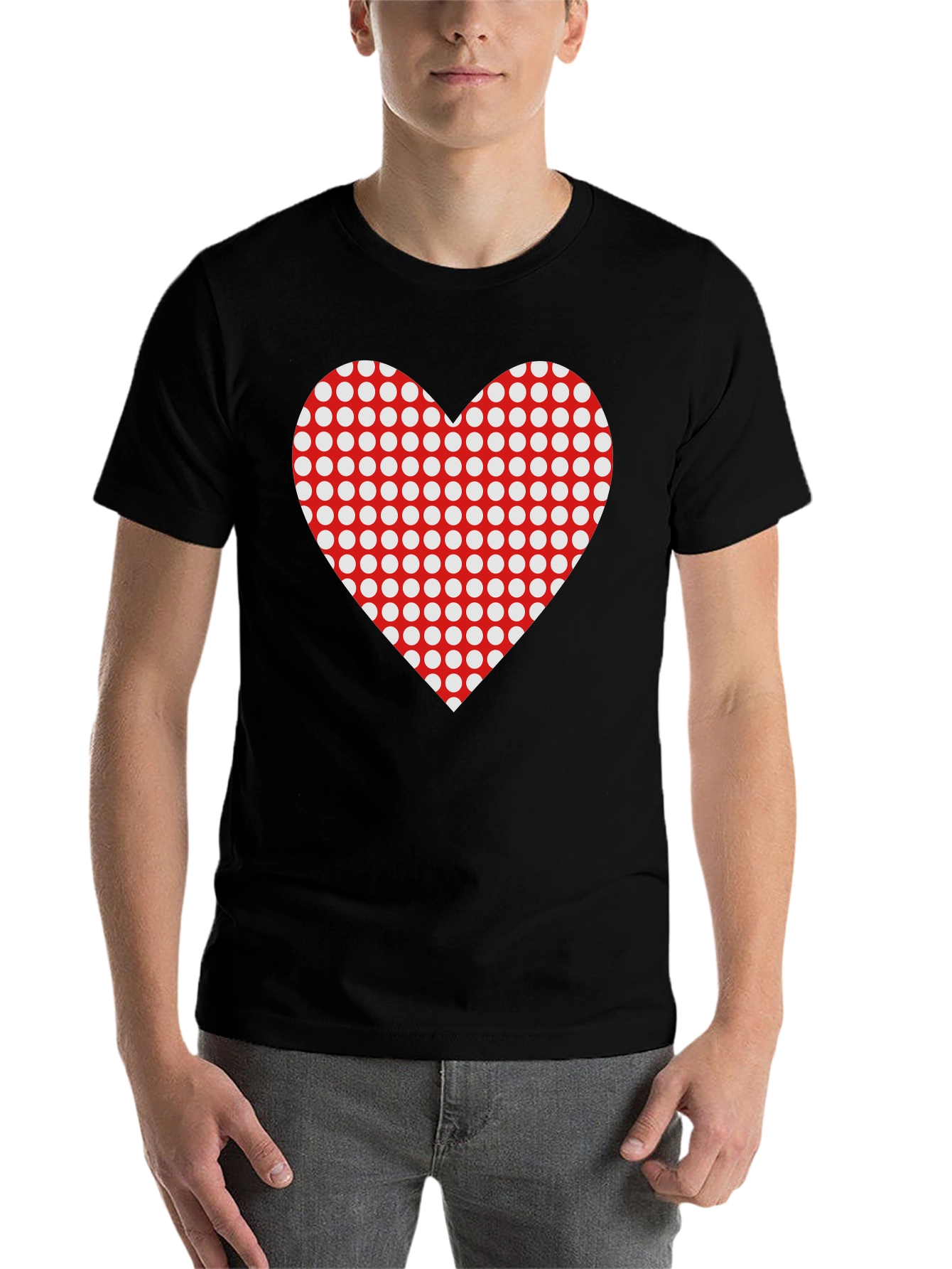 Black Heart Polka Dot Black T-Shirt view 7