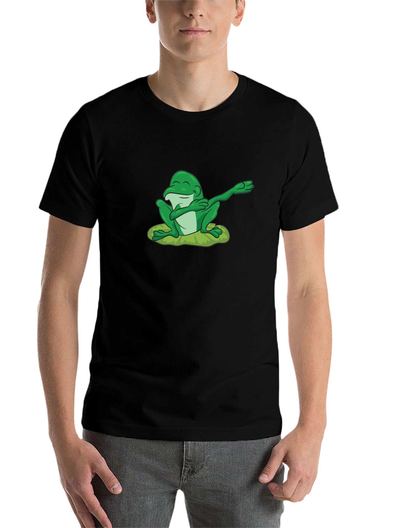 Black Dabbing Frog T-Shirt - Cool Graphic Tee view 7