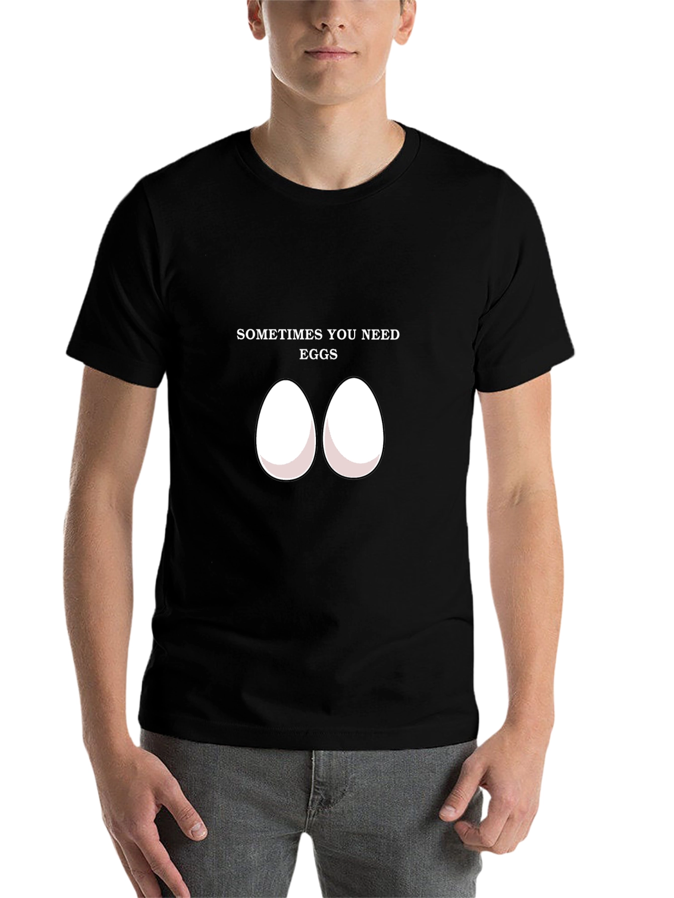 Black Sometimes You Need Eggs T-Shirt view 7