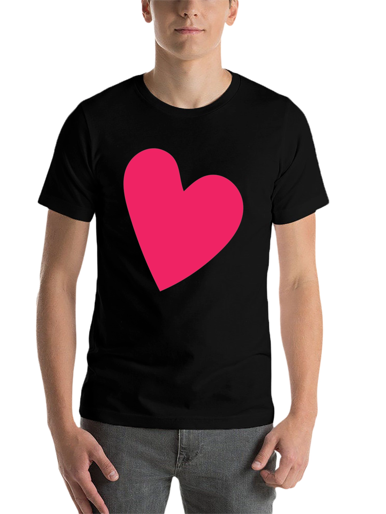 Black Heart Graphic Tee - Casual Black Cotton T-Shirt view 7