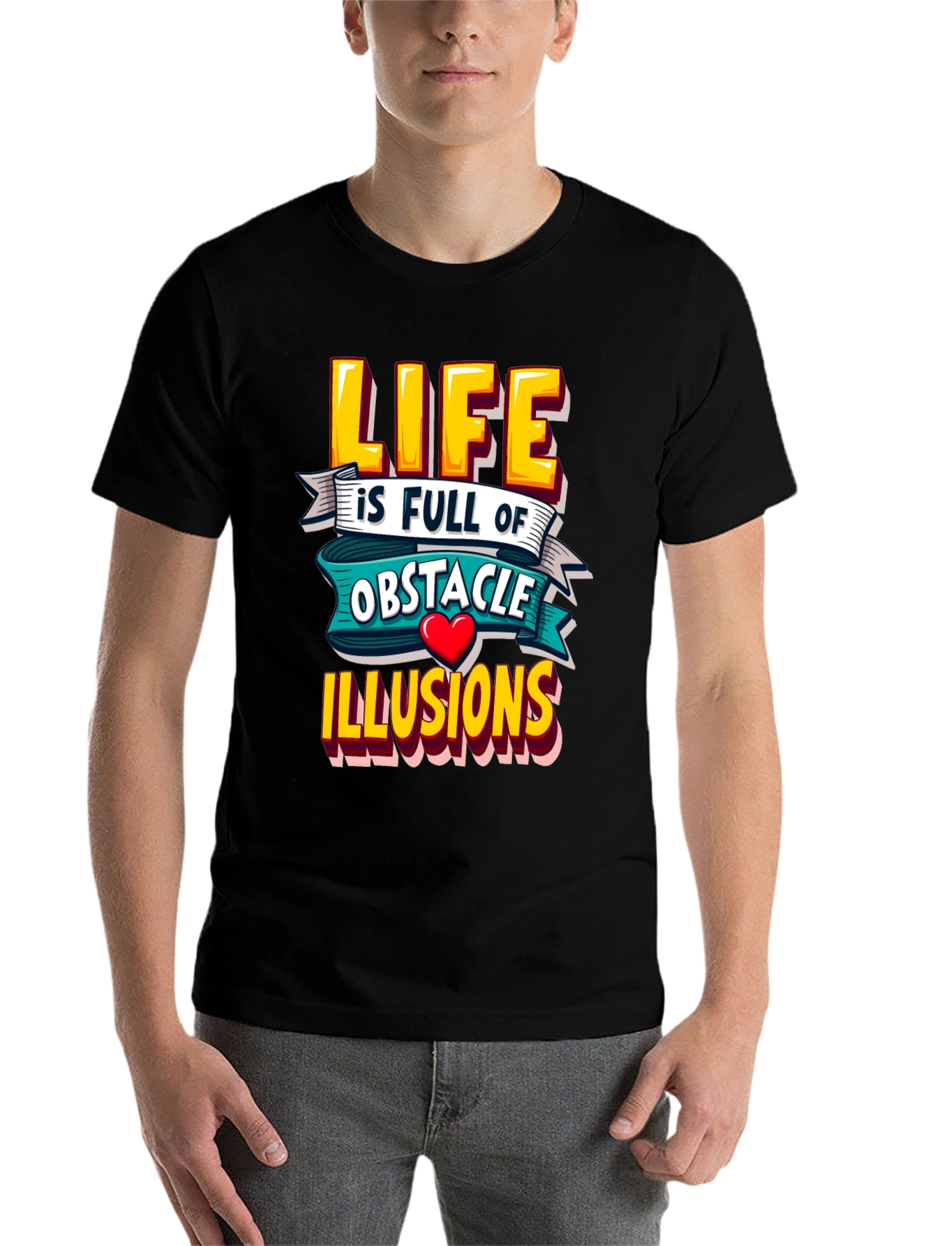 Black Life Obstacle Illusions Graphic Tee view 7