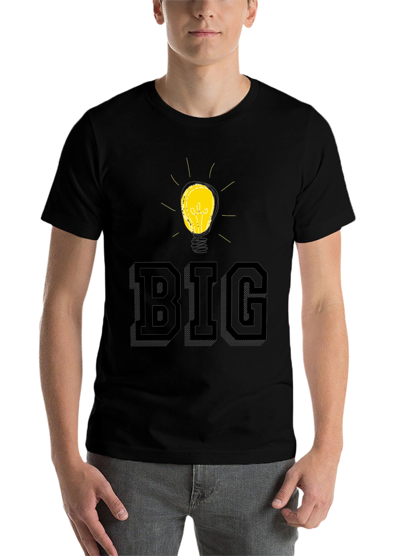 Black Big Idea T-Shirt - Black Cotton Blend view 7