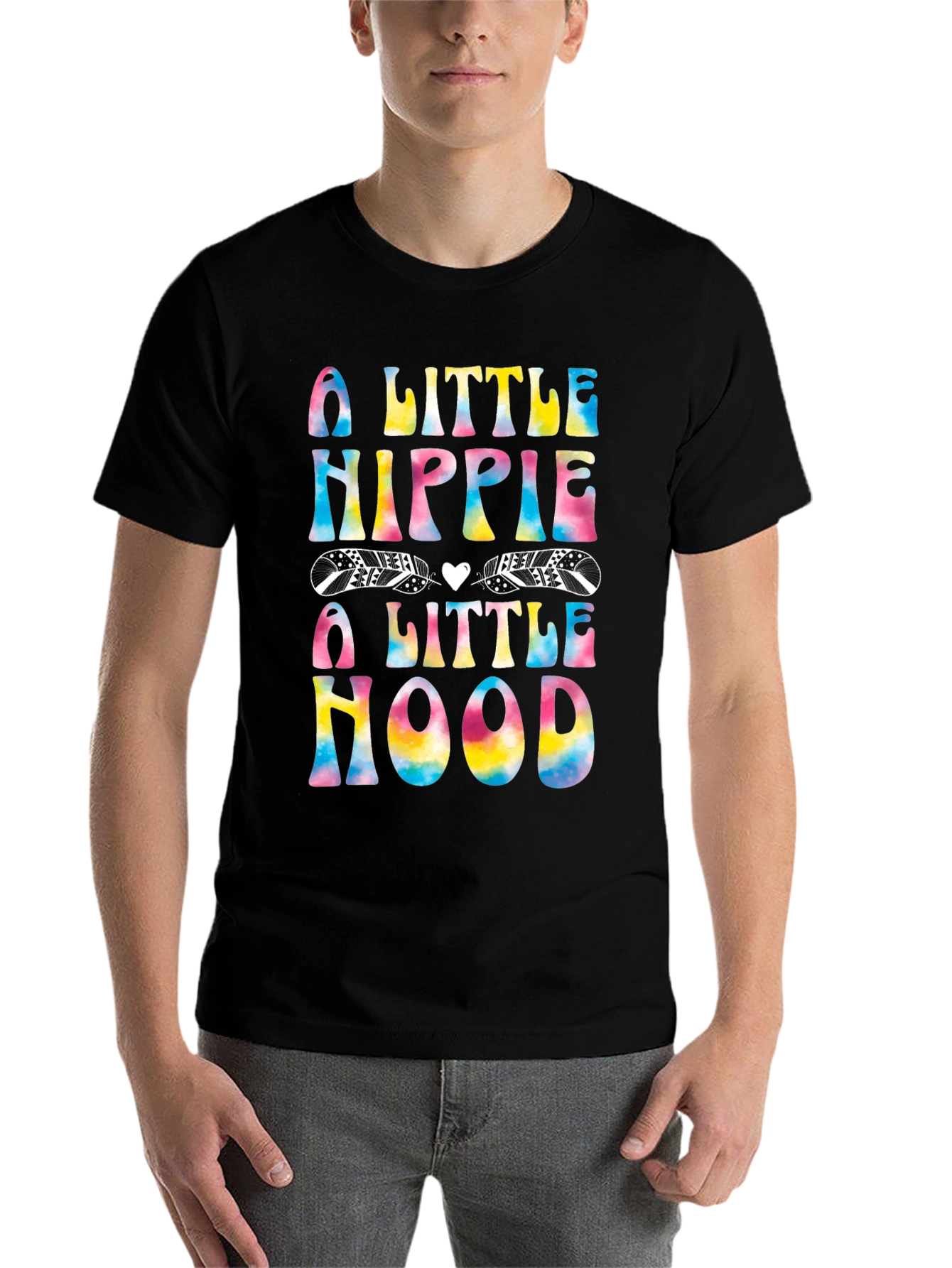 Black A Little Hippie A Little Hood T-Shirt view 7